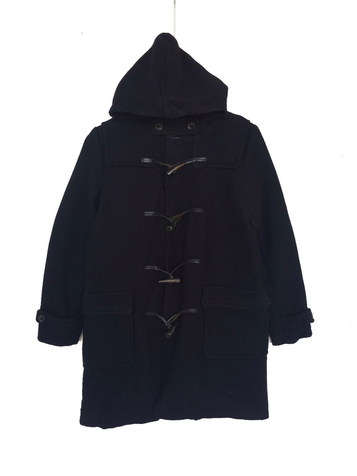OG Ben Davies Black Thick Wool Duffle Coat Warm Winter