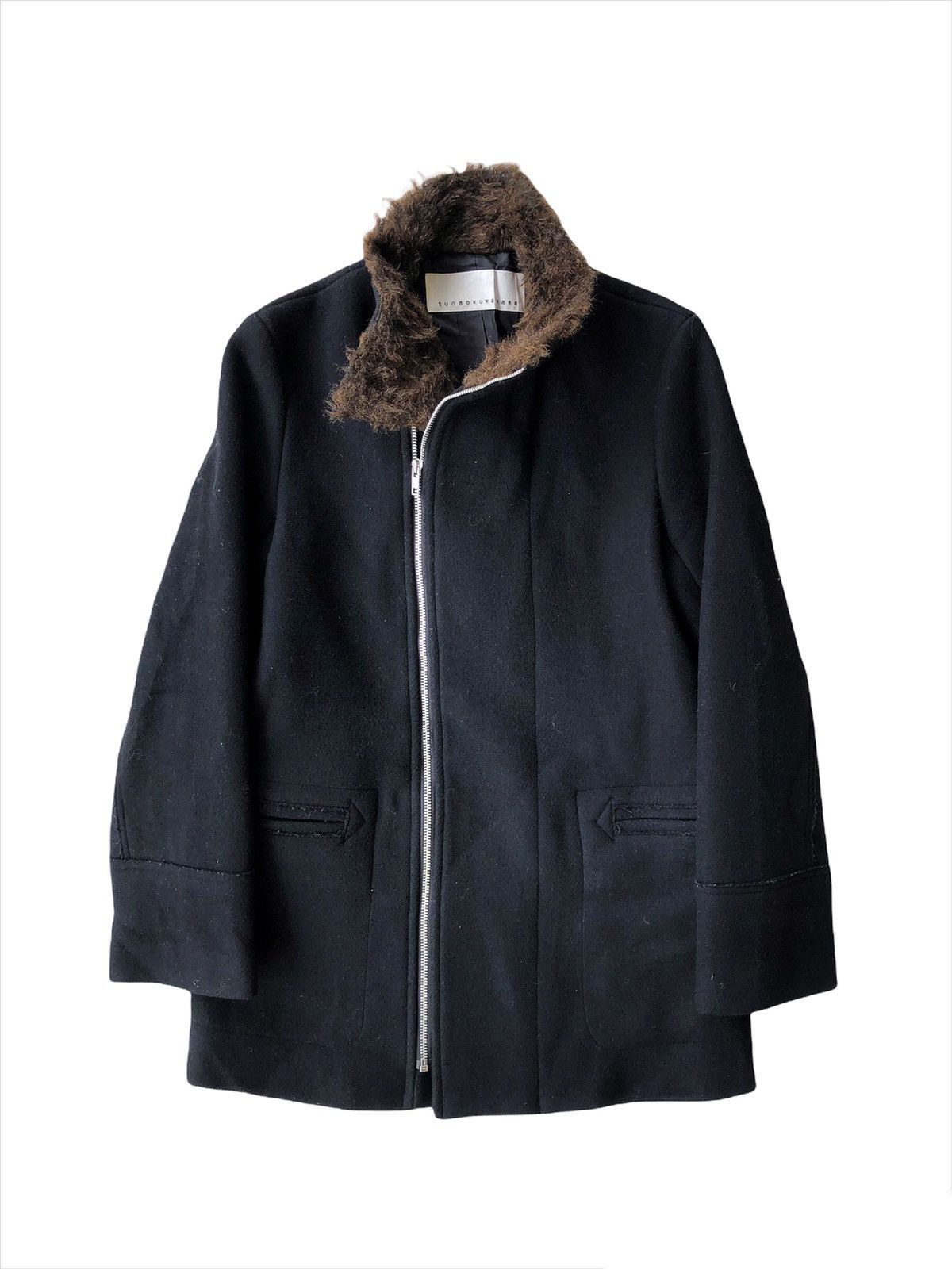 Issey Miyake Kuwahara Fur Hoodie Wool Long Coat