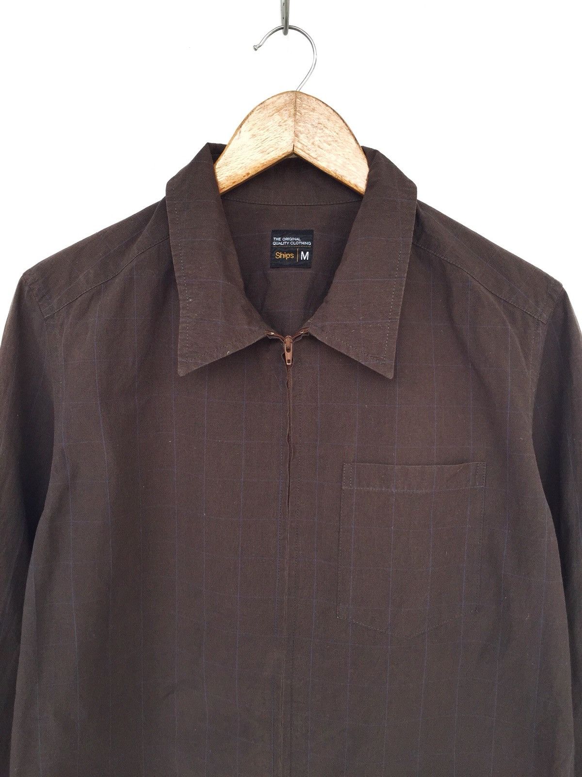 SHIPS Ships 🇯🇵 Made Checked Plaid Wool Zipper Blouson Jacket Size US S / EU 44-46 / 1 - 3 Thumbnail