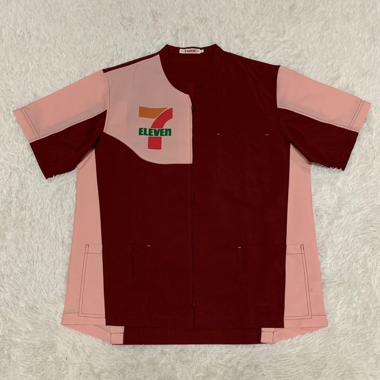 Japanese Brand × Vintage 🔥Vintage 90's 7 ELEVEN Uniform Workshirt Zipper Style Size US L / EU 52-54 / 3 - 12 Thumbnail