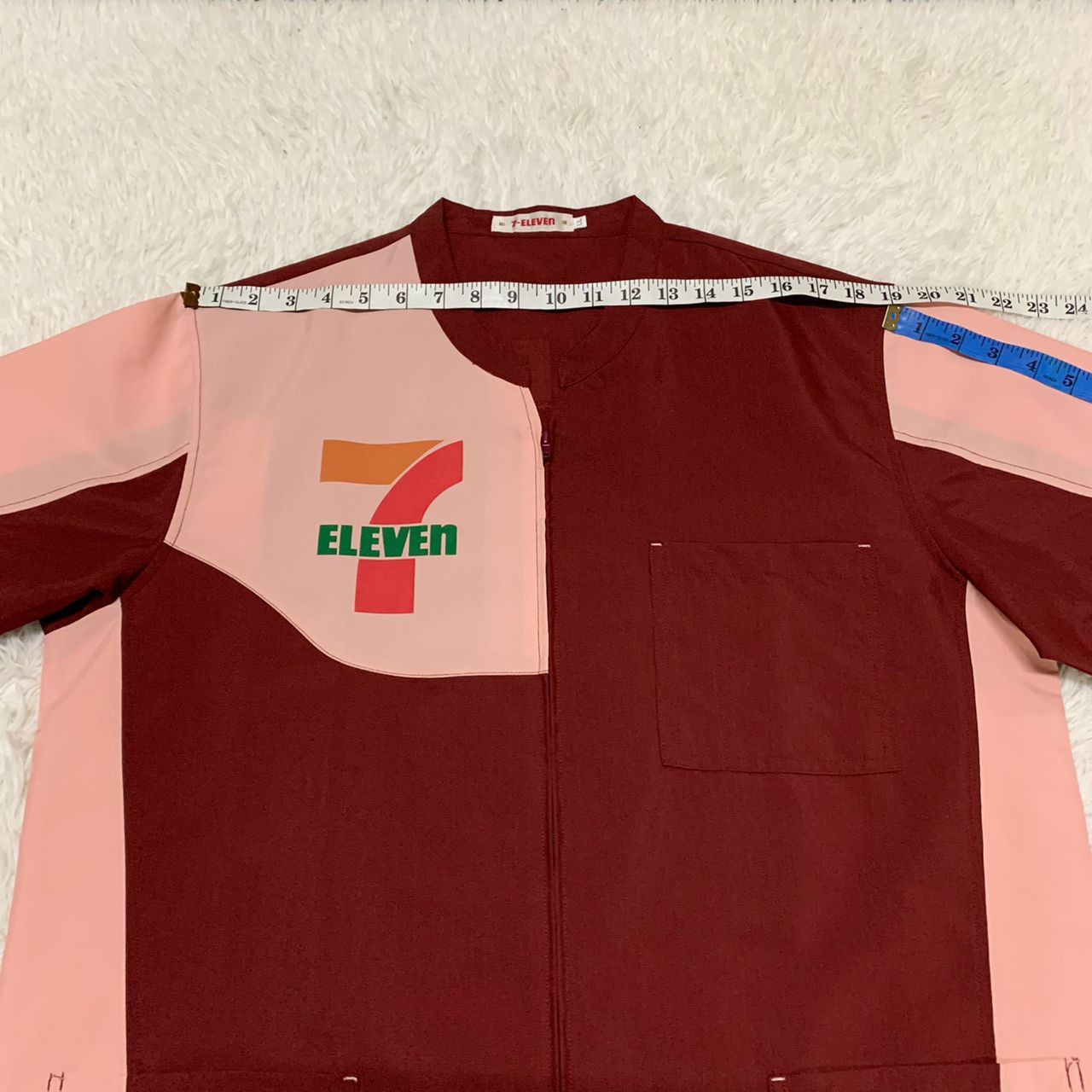 Japanese Brand × Vintage 🔥Vintage 90's 7 ELEVEN Uniform Workshirt Zipper Style Size US L / EU 52-54 / 3 - 4 Thumbnail
