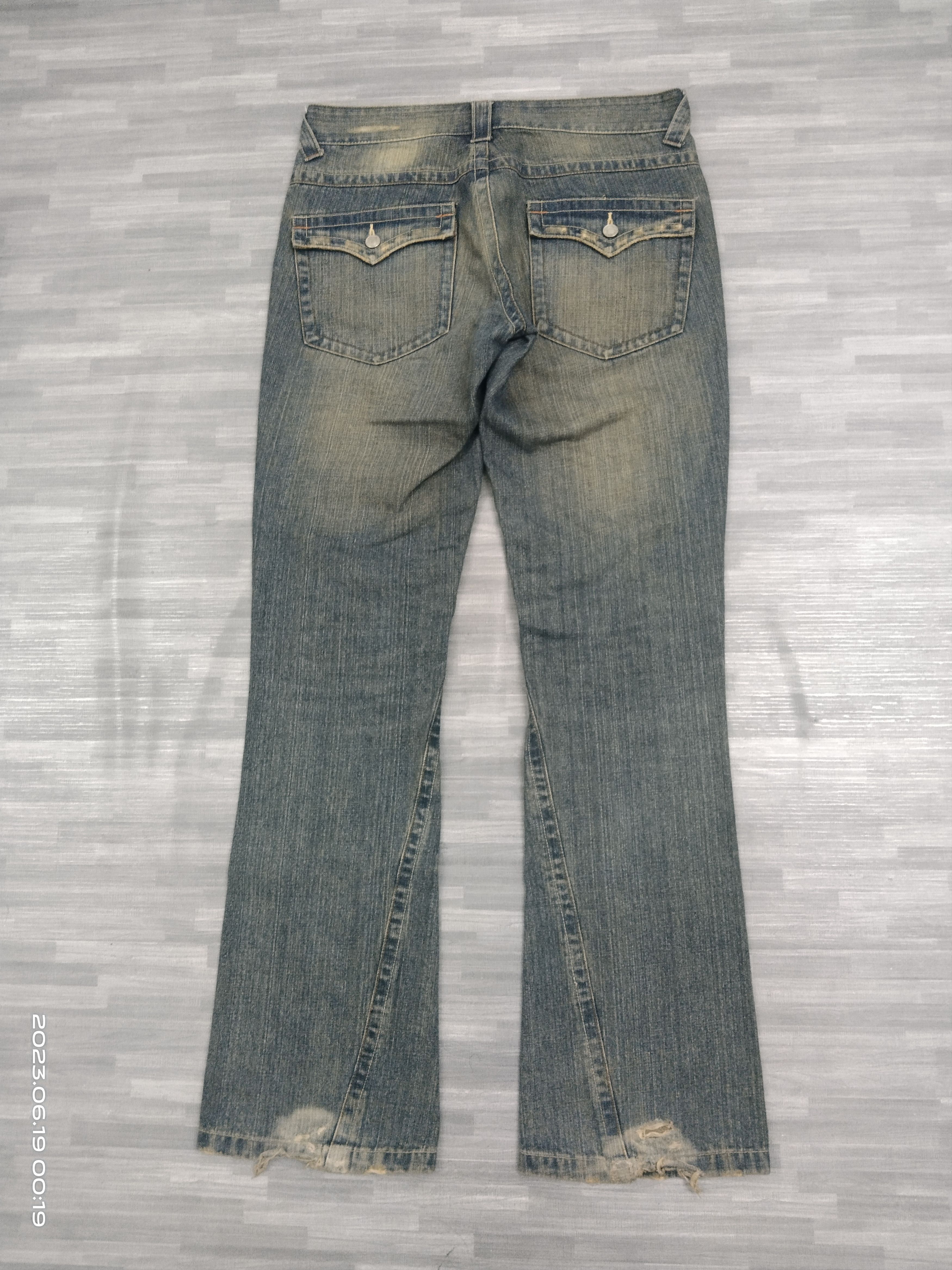 Japanese Brand FLARE TWIST RIPED MATSUMINE DENIM PANTS Size US 31 - 3 Thumbnail