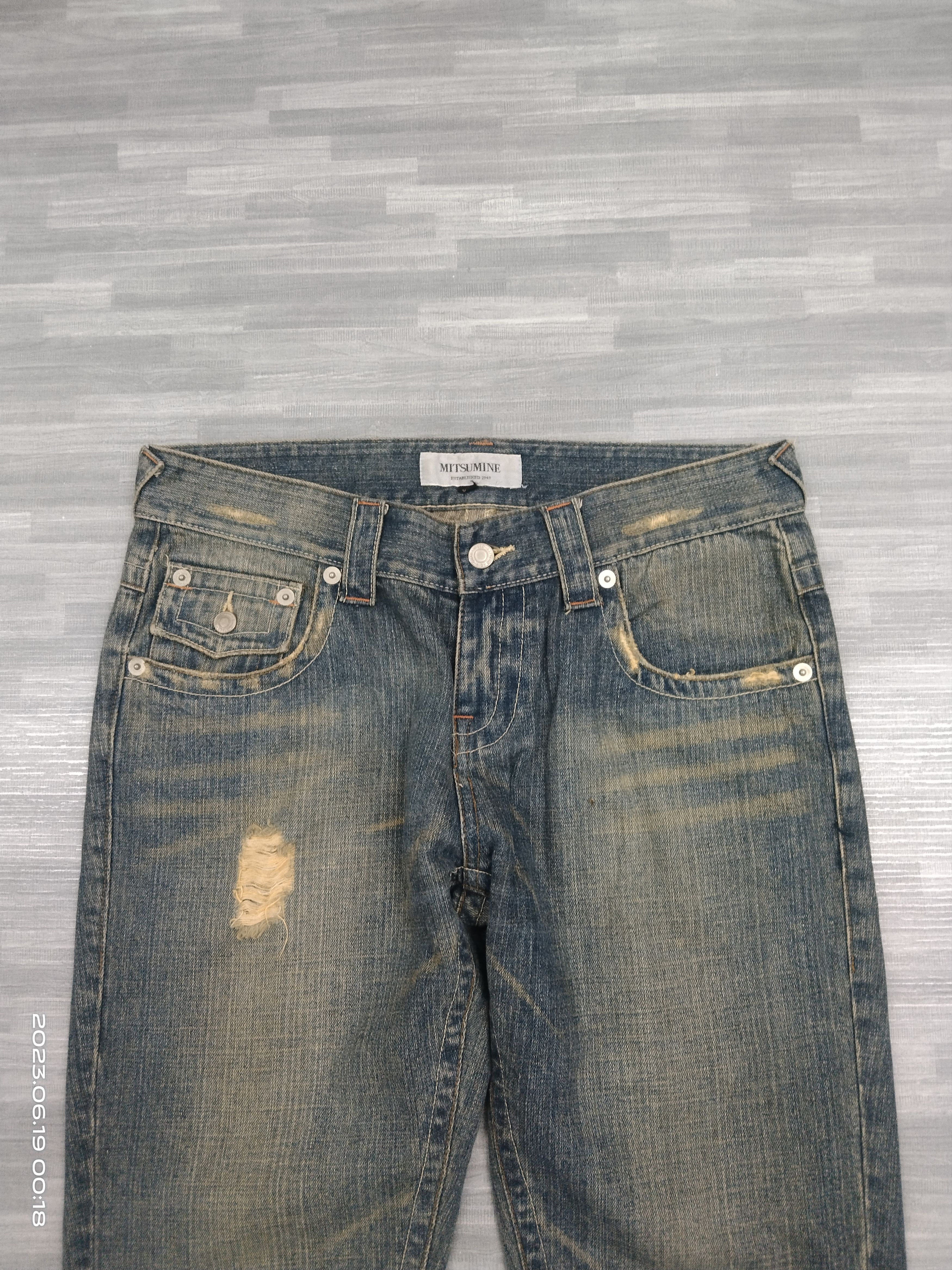 Japanese Brand FLARE TWIST RIPED MATSUMINE DENIM PANTS Size US 31 - 4 Thumbnail