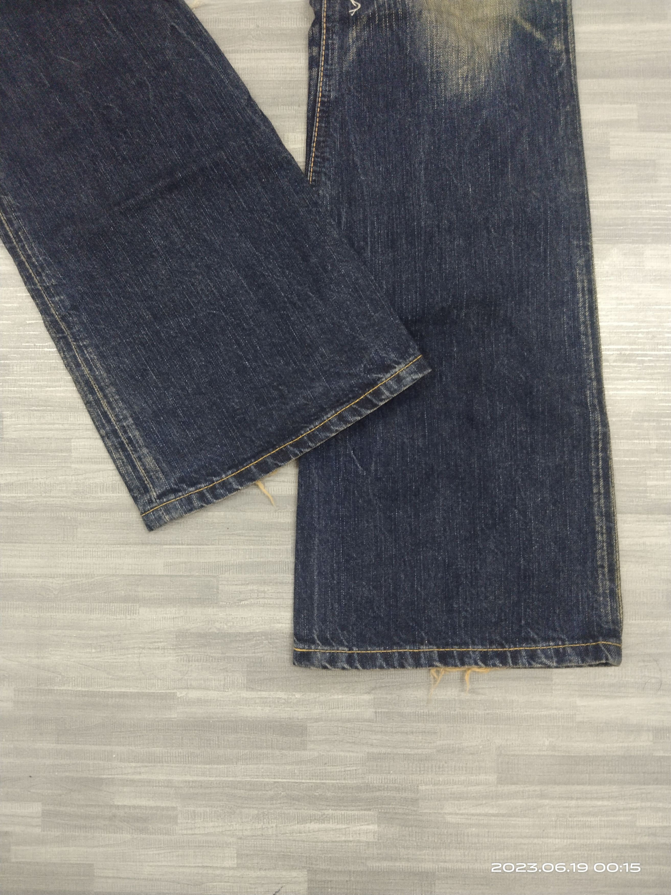 Vintage FLARE RIPED BLUE TRIP DENIM PANTS Size US 29 - 8 Thumbnail