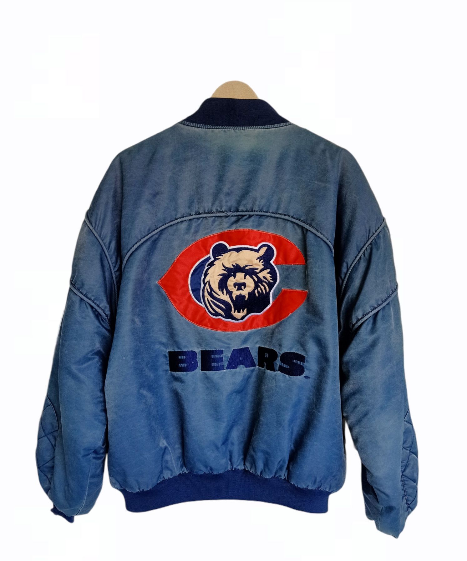 NFL Vintage NFL Bear Big Logo Bomber Jacket Style Size US XL / EU 56 / 4 - 1 Thumbnail
