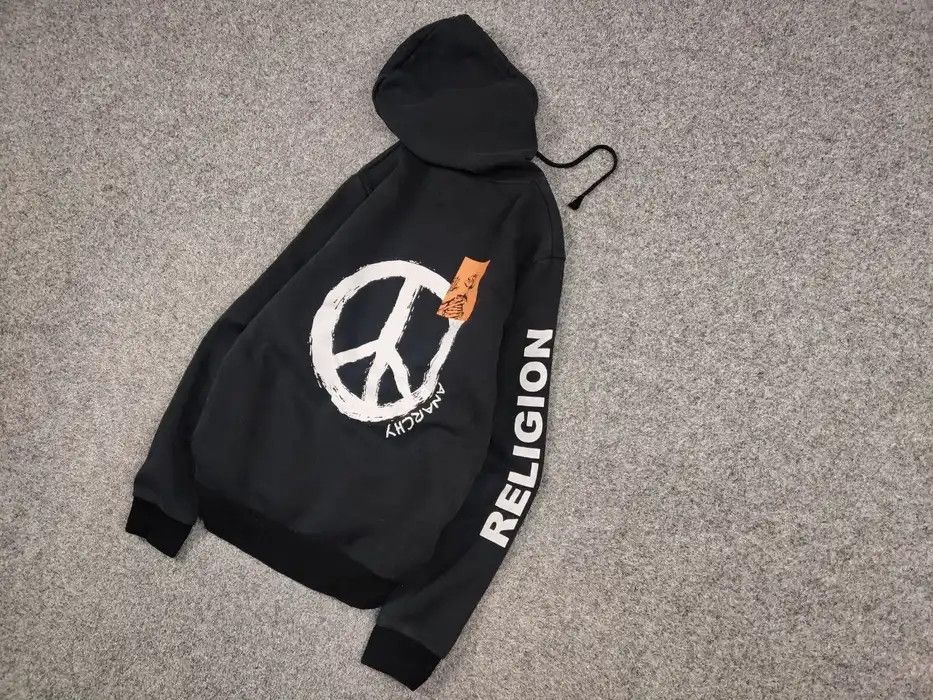 Vintage Vintage Y2K Religion London Anarchy Logo Black Hoodie Size US M / EU 48-50 / 2 - 2 Thumbnail