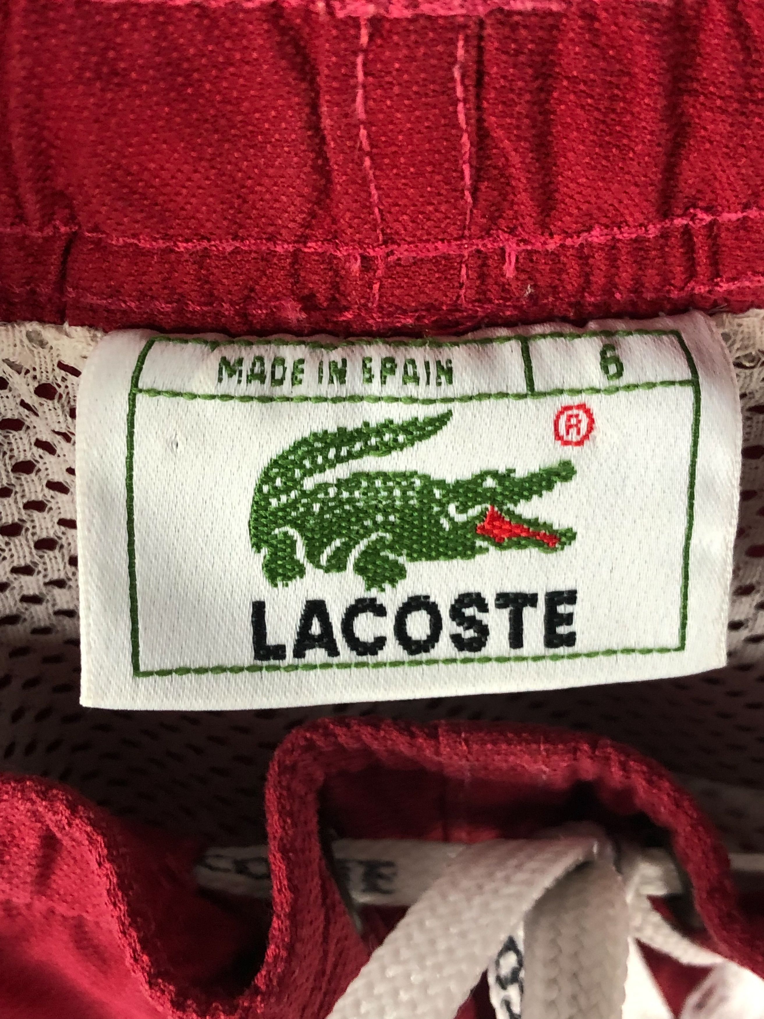 Lacoste 90s Vintage LACOSTE Red Swim Shorts M241 Size US 35 - 6 Thumbnail