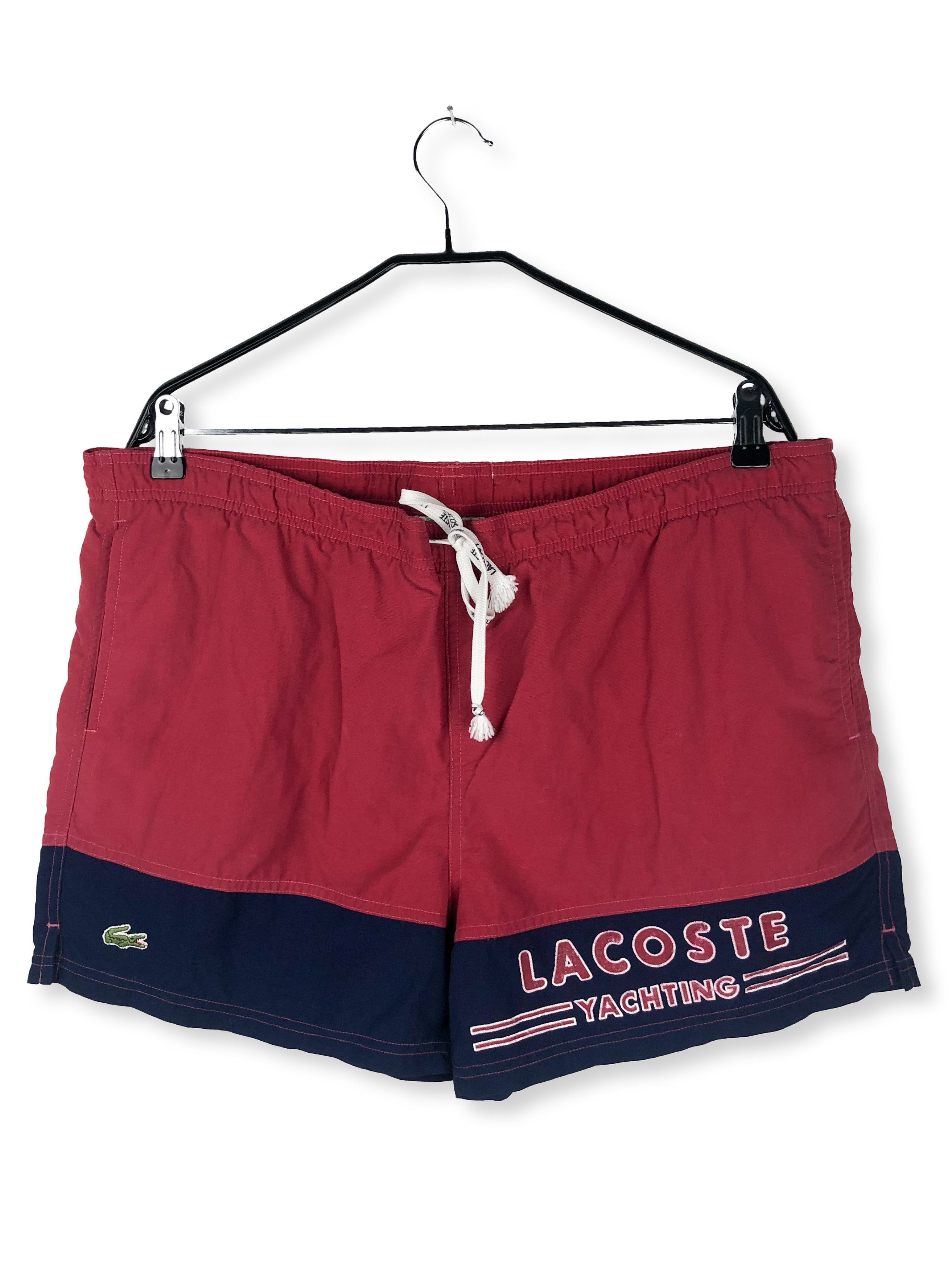 Lacoste 90s Vintage LACOSTE Red Swim Shorts M241 Size US 35 - 1 Thumbnail