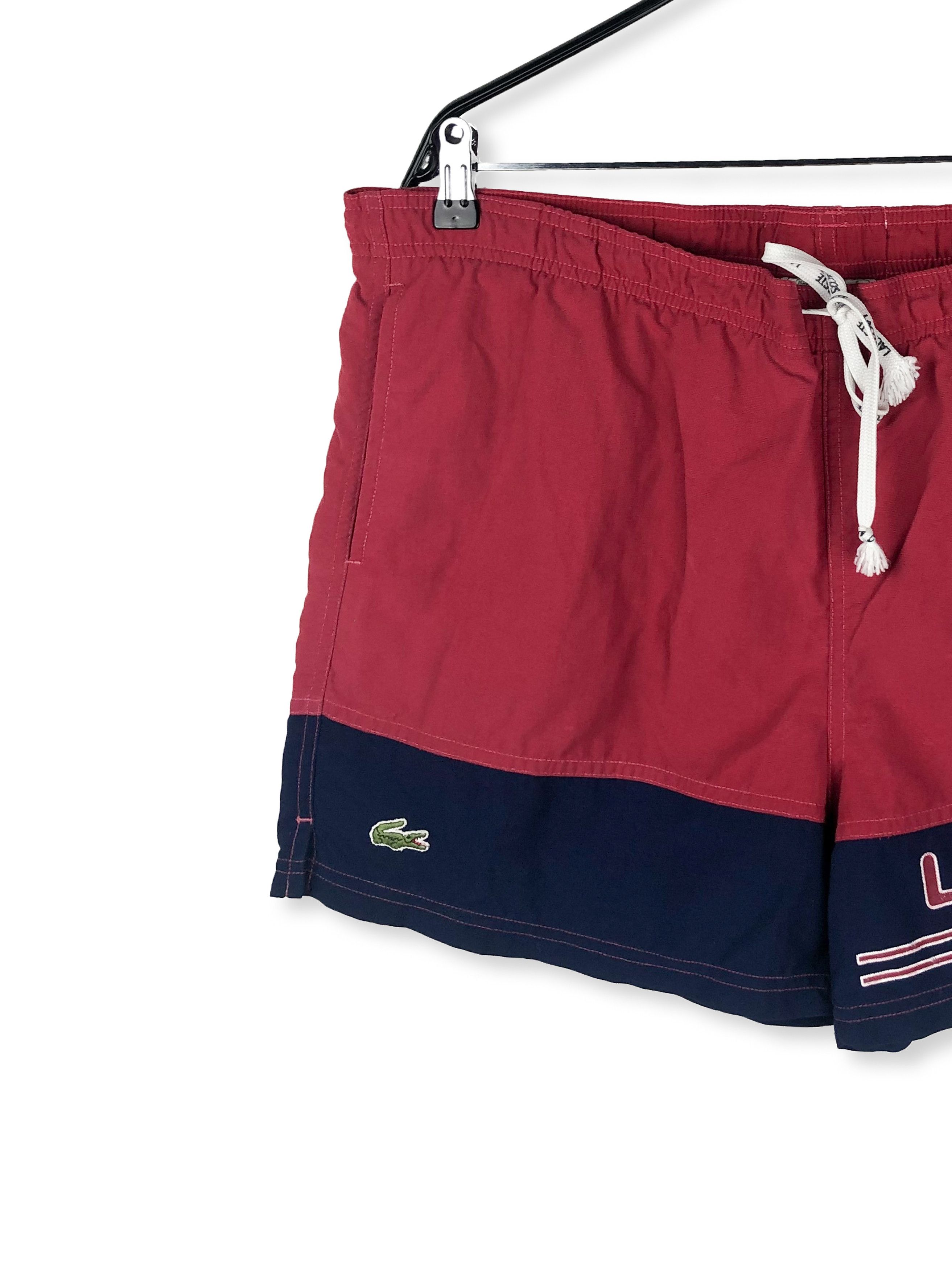 Lacoste 90s Vintage LACOSTE Red Swim Shorts M241 Size US 35 - 3 Thumbnail