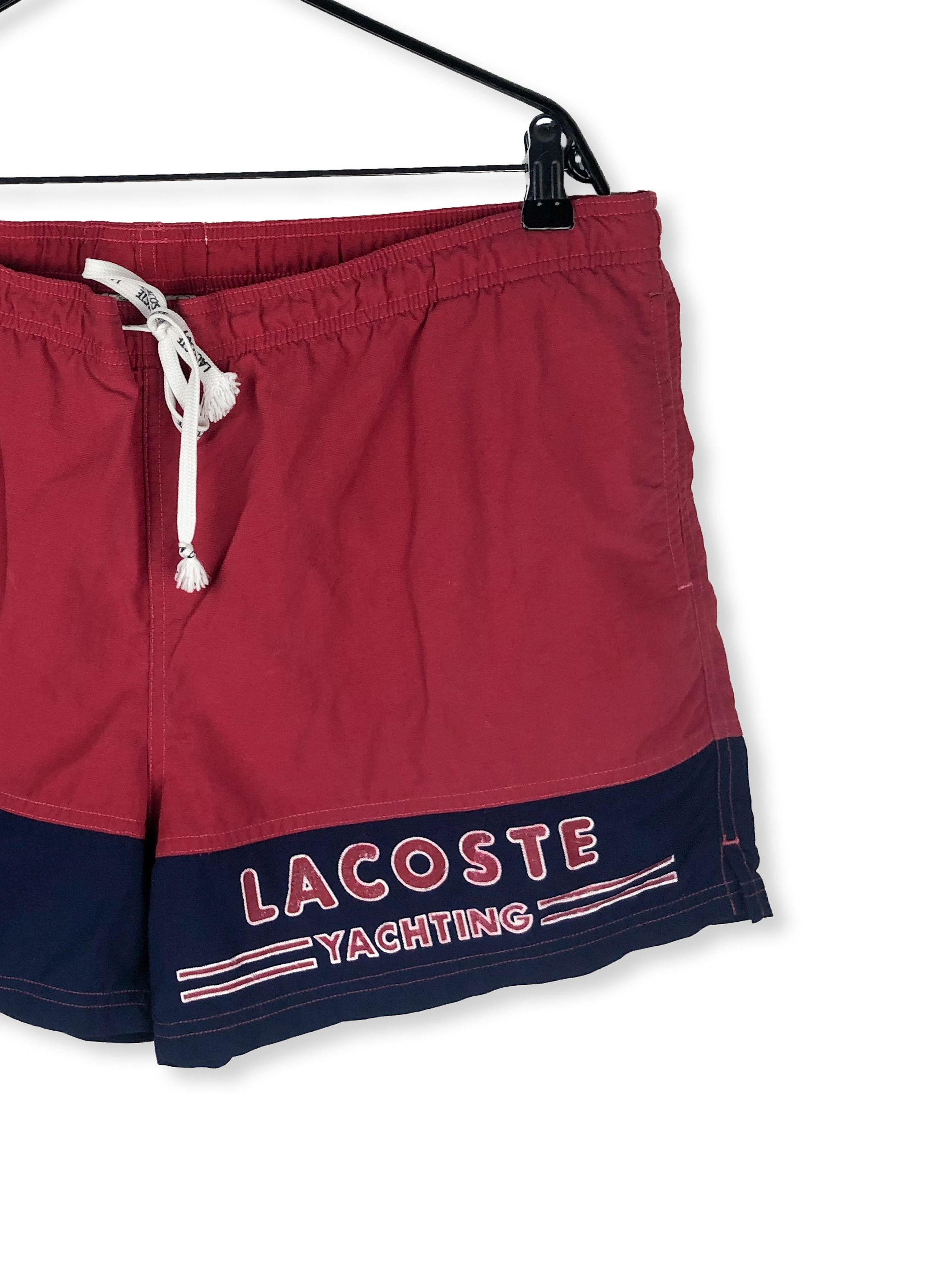 Lacoste 90s Vintage LACOSTE Red Swim Shorts M241 Size US 35 - 2 Thumbnail