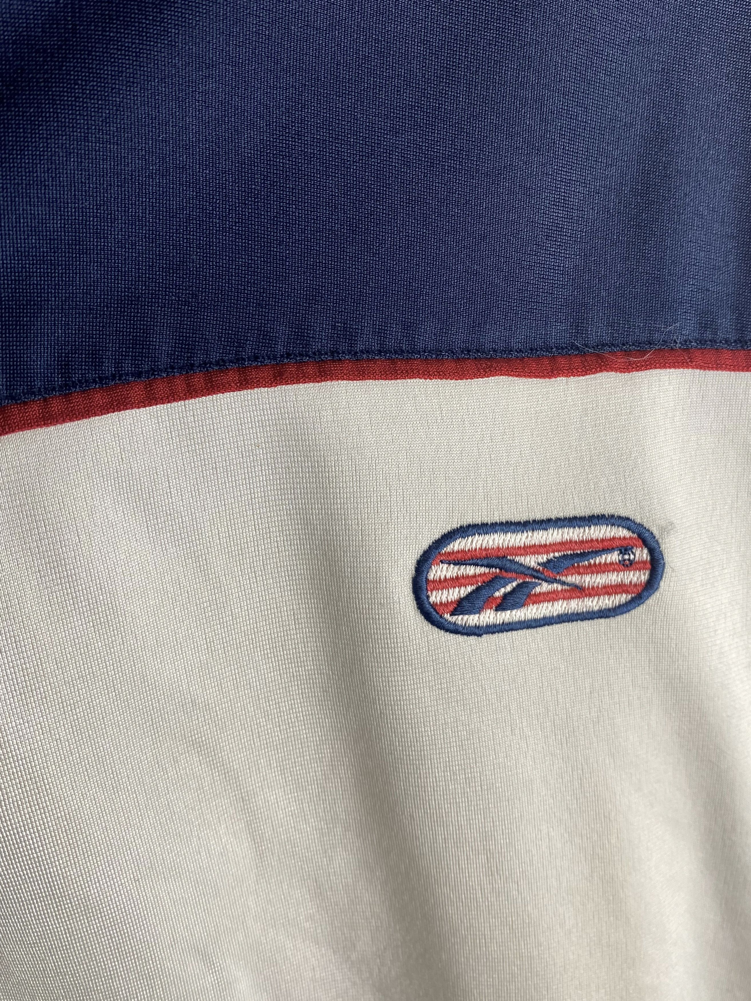 Reebok 90s Vintage REEBOK Navy-White Zip Track Top M316 Size US XL / EU 56 / 4 - 4 Thumbnail