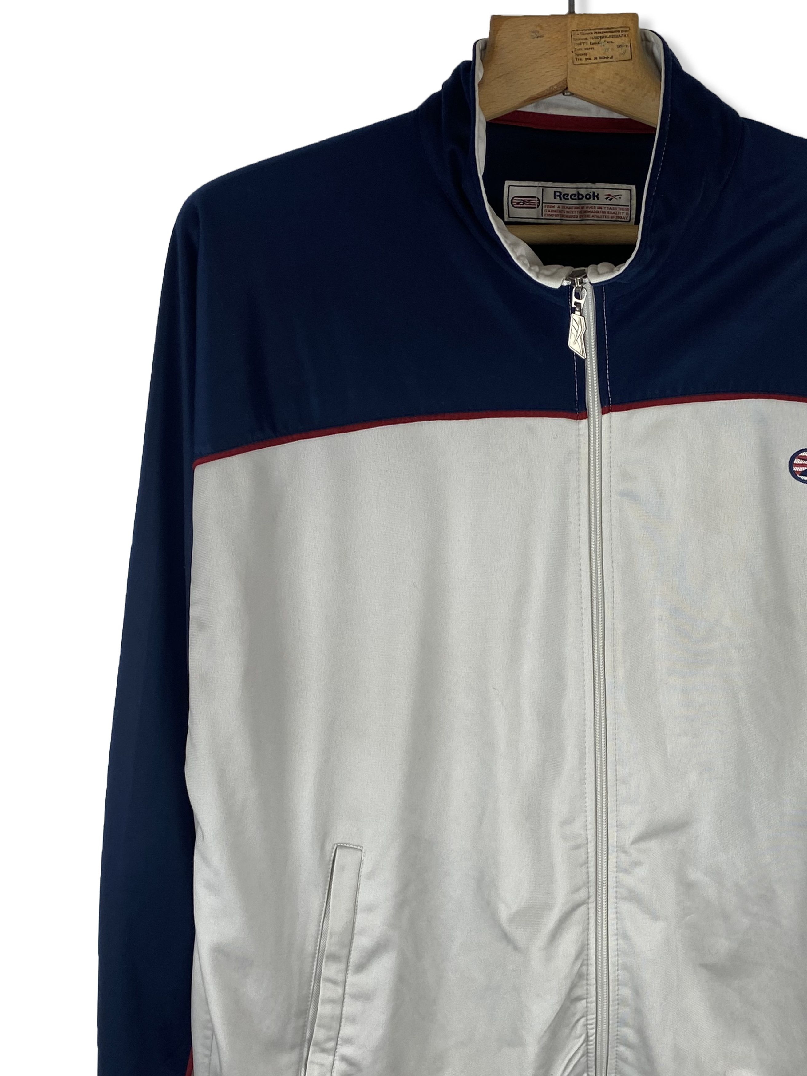 Reebok 90s Vintage REEBOK Navy-White Zip Track Top M316 Size US XL / EU 56 / 4 - 3 Thumbnail
