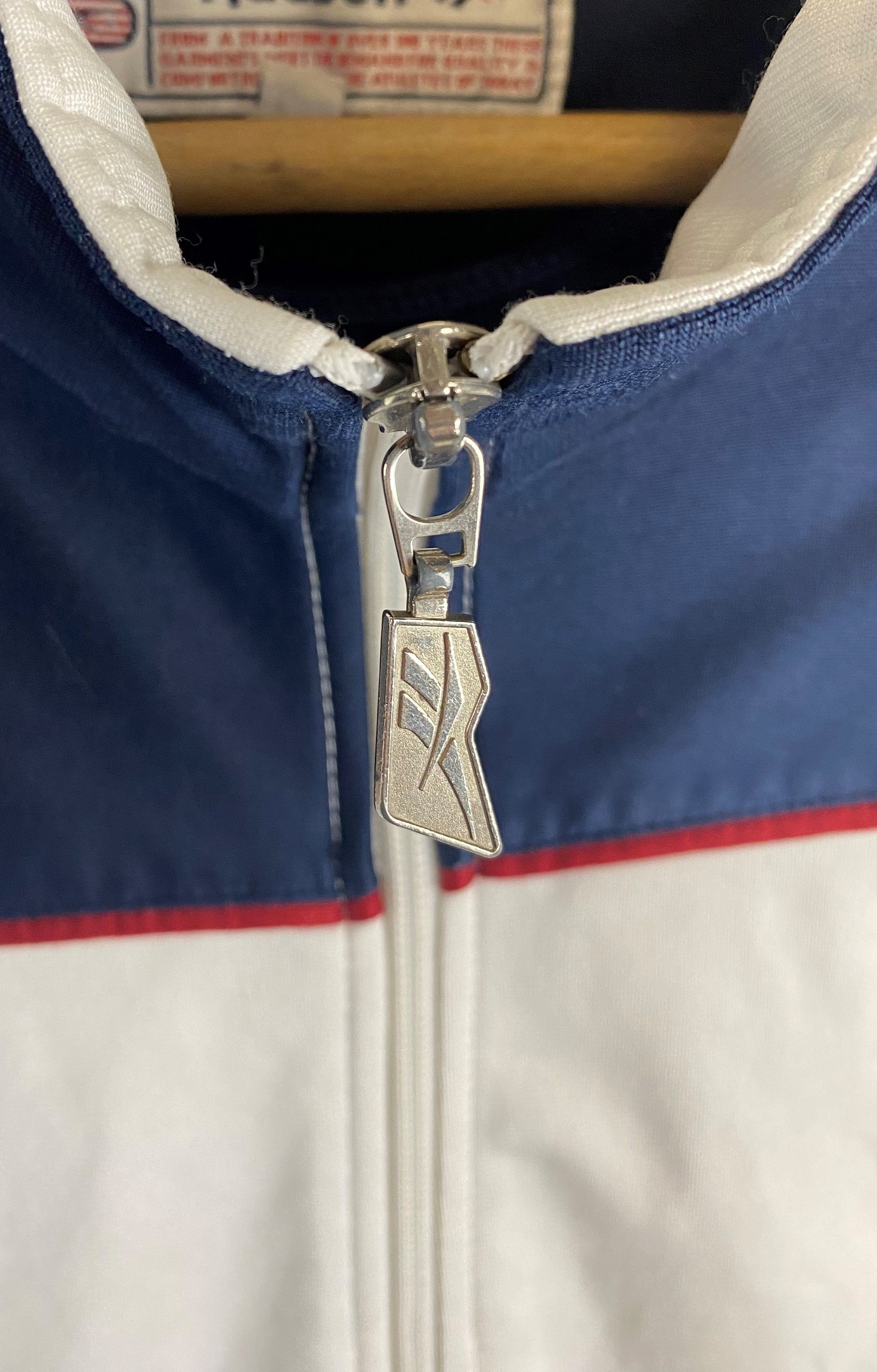 Reebok 90s Vintage REEBOK Navy-White Zip Track Top M316 Size US XL / EU 56 / 4 - 6 Thumbnail