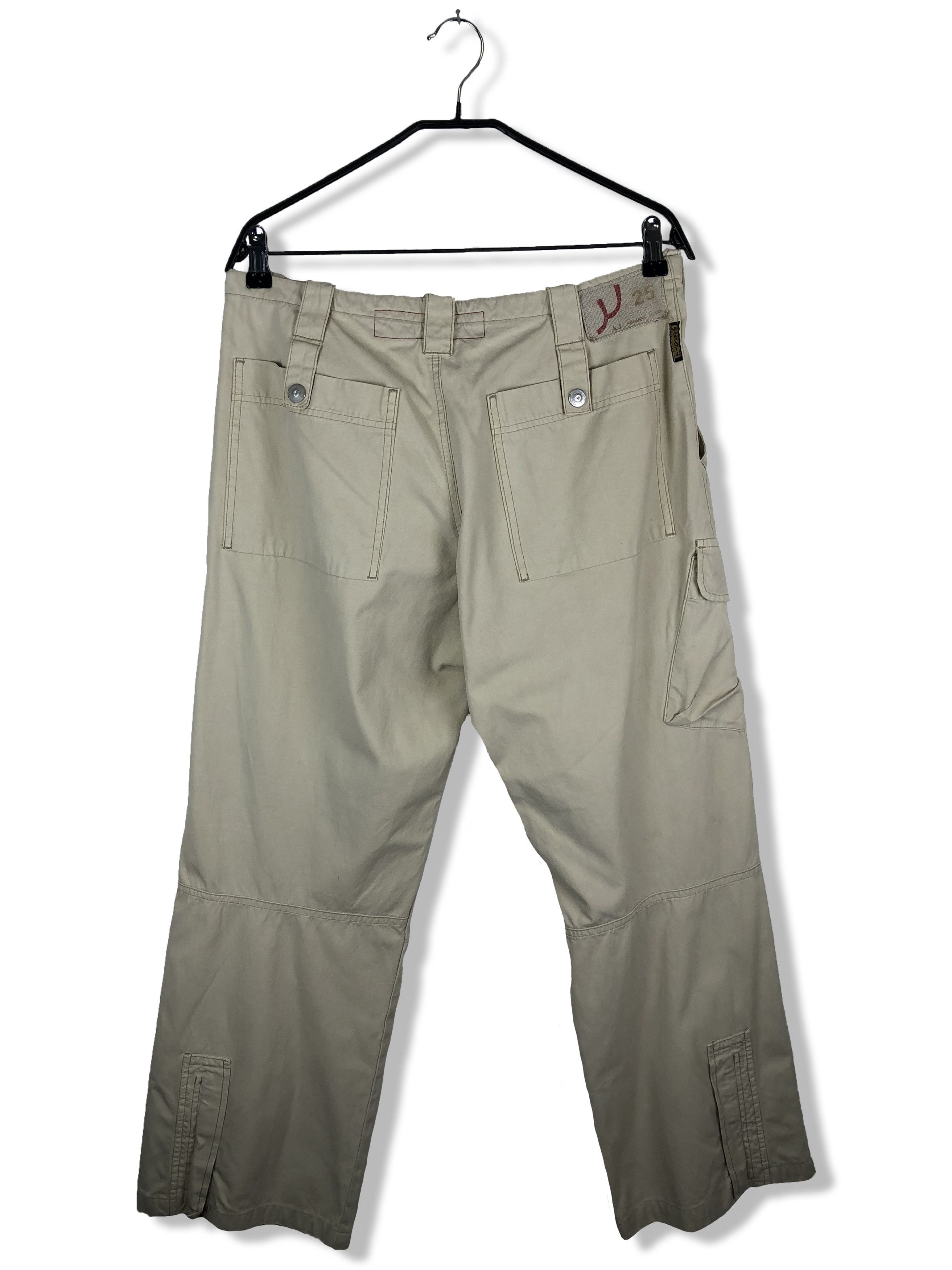 image of 00S Vintage Armani Jeans Beige Cargo Pants M127, Men's (Size 31)