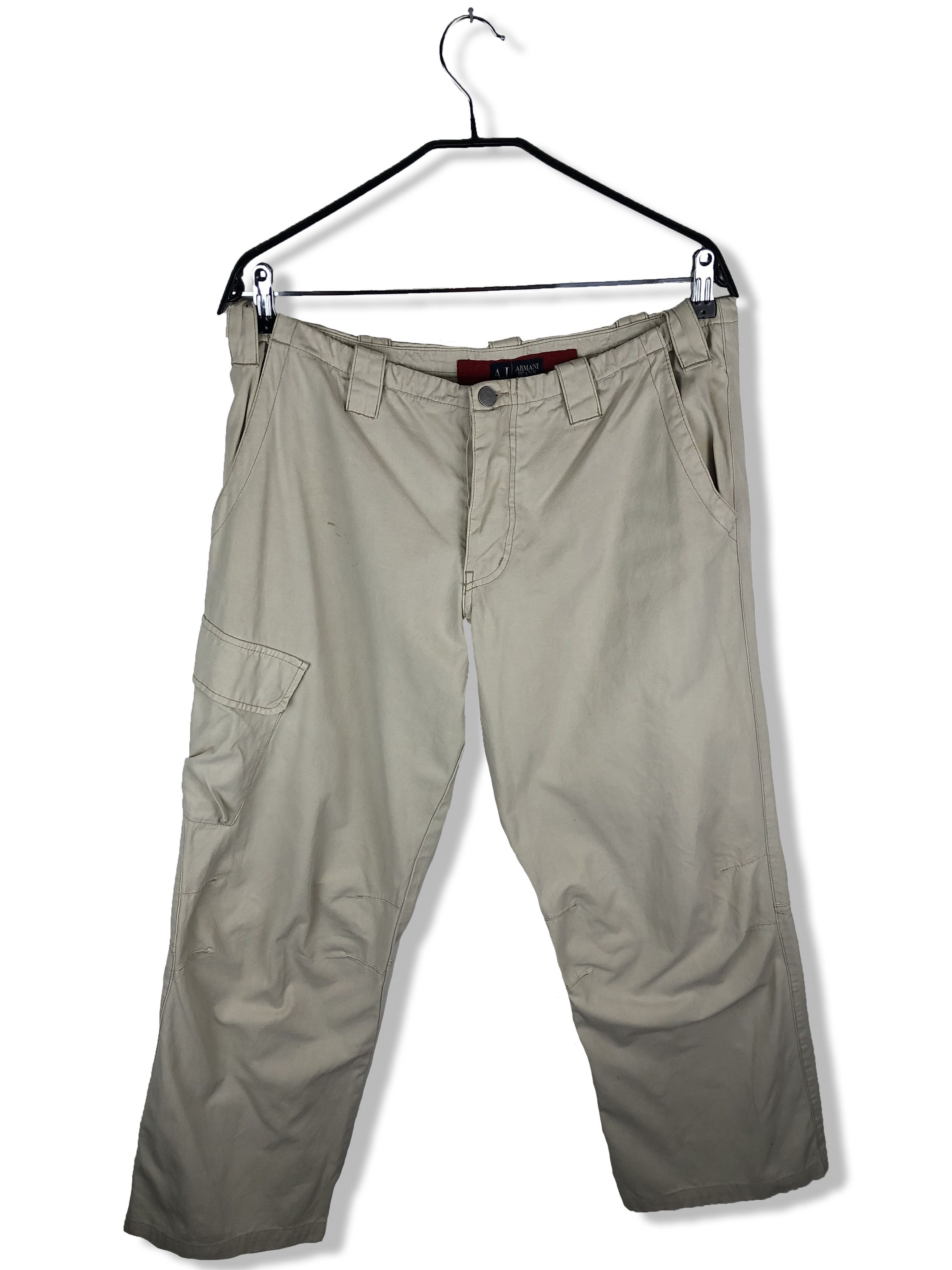 Armani 00s Vintage ARMANI JEANS Beige Cargo Pants M127 Size US 31 - 2 Thumbnail