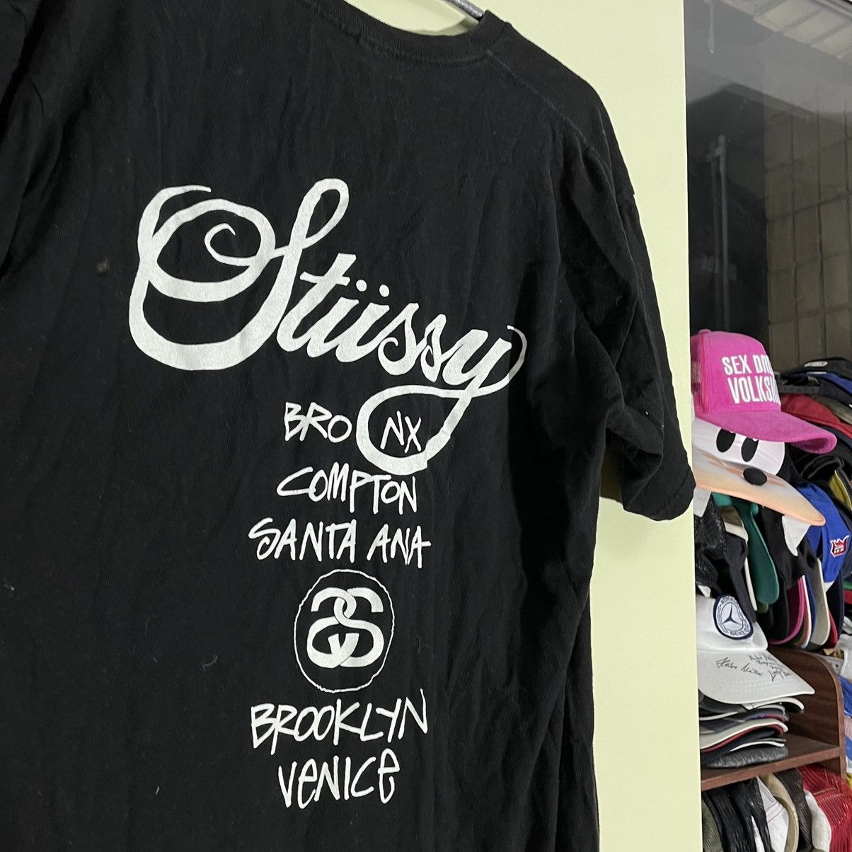 Vintage Vintage 90s Stussy Graphic Tee Faded Black Streetwear Goth L Size US L / EU 52-54 / 3 - 7 Thumbnail