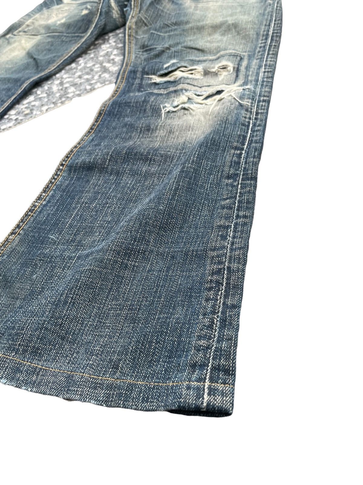 Japanese Brand Flare Tete Homme Distresed Rework Denim Size US 33 - 4 Thumbnail