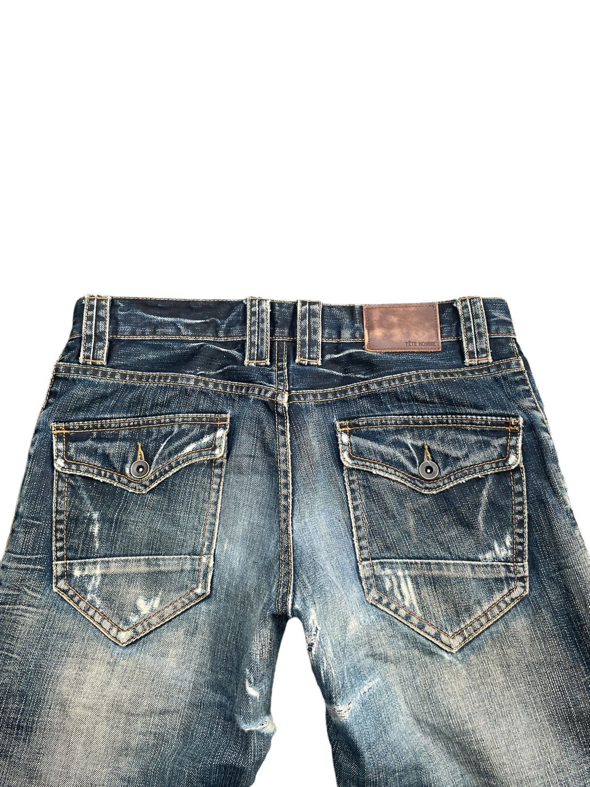 Japanese Brand Flare Tete Homme Distresed Rework Denim Size US 33 - 13 Thumbnail