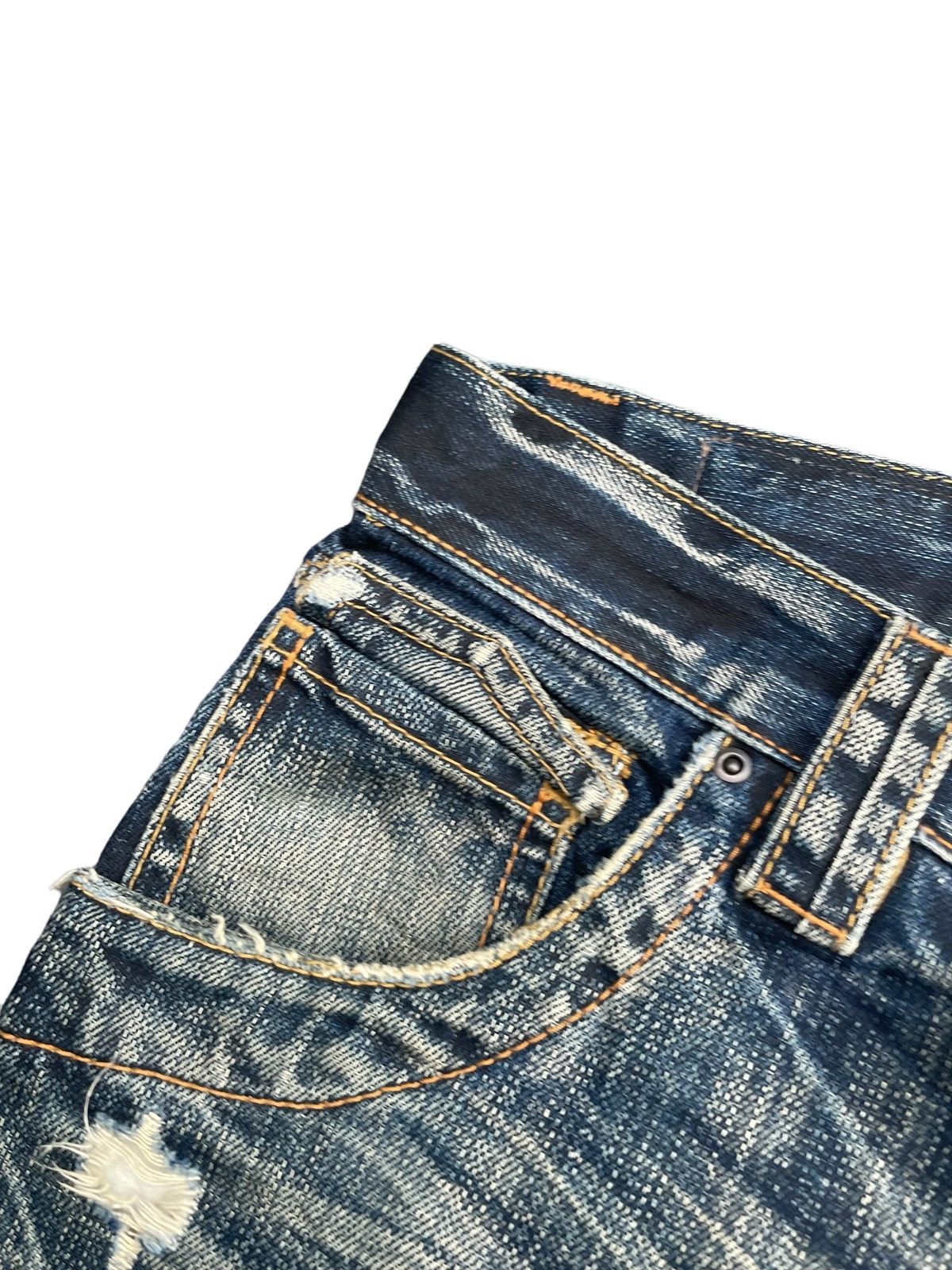 Japanese Brand Flare Tete Homme Distresed Rework Denim Size US 33 - 9 Thumbnail
