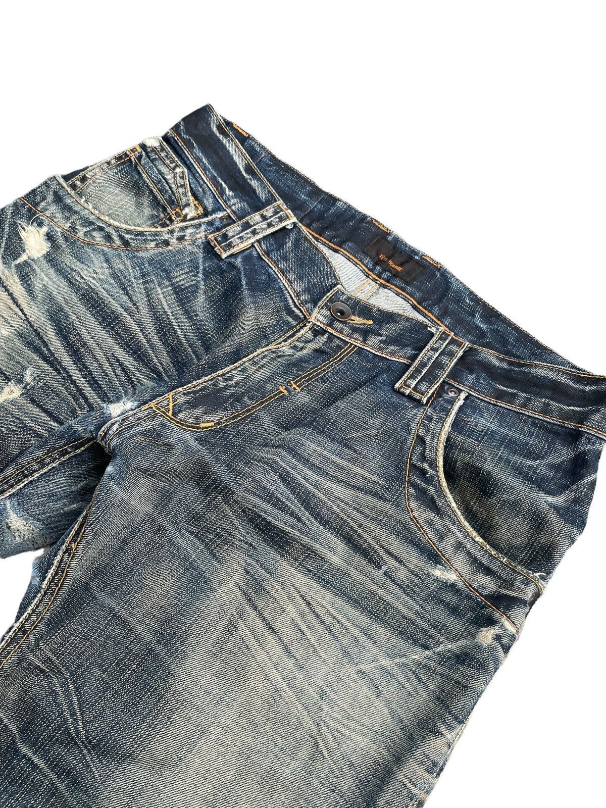 Japanese Brand Flare Tete Homme Distresed Rework Denim Size US 33 - 8 Thumbnail