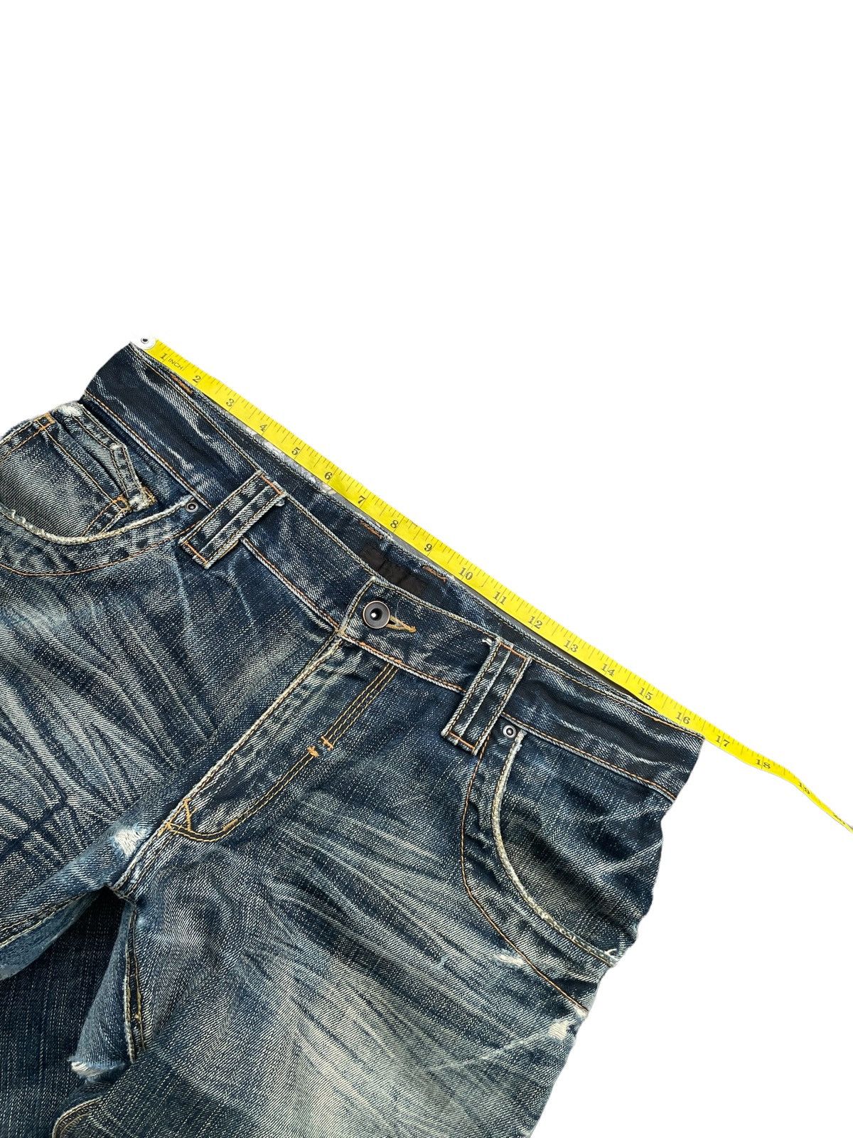 Japanese Brand Flare Tete Homme Distresed Rework Denim Size US 33 - 2 Thumbnail