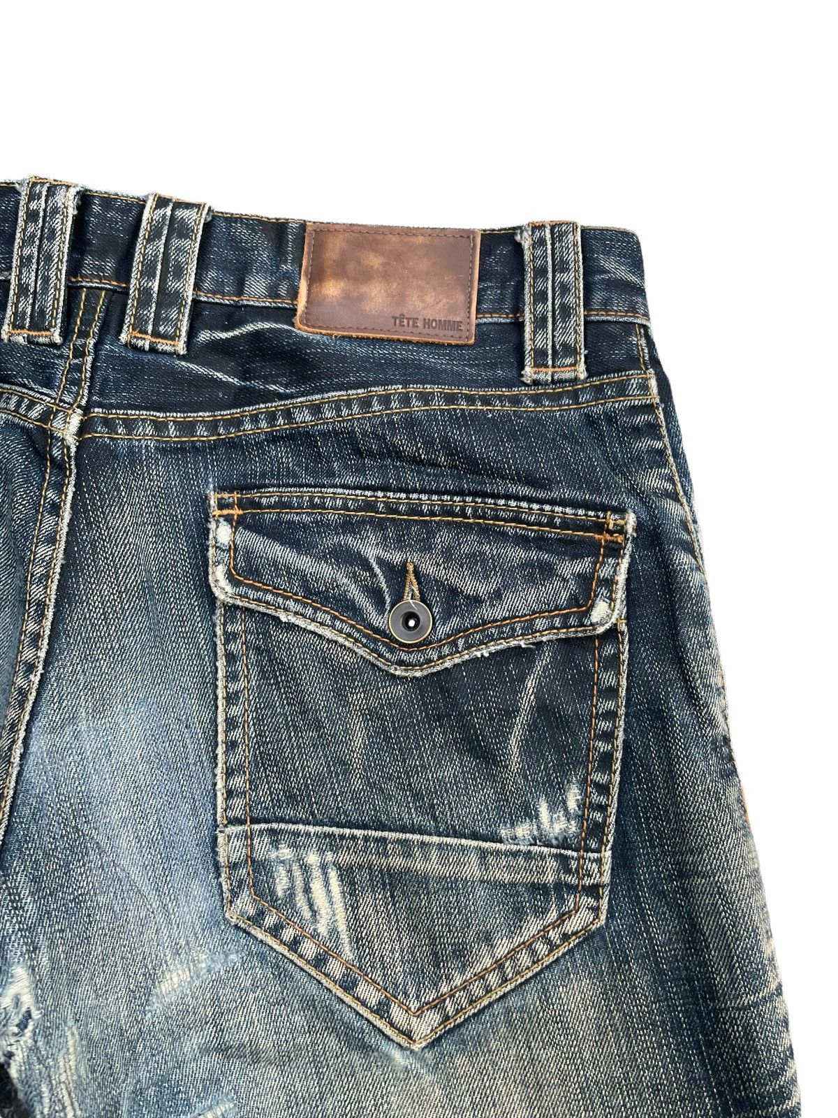 Japanese Brand Flare Tete Homme Distresed Rework Denim Size US 33 - 14 Thumbnail