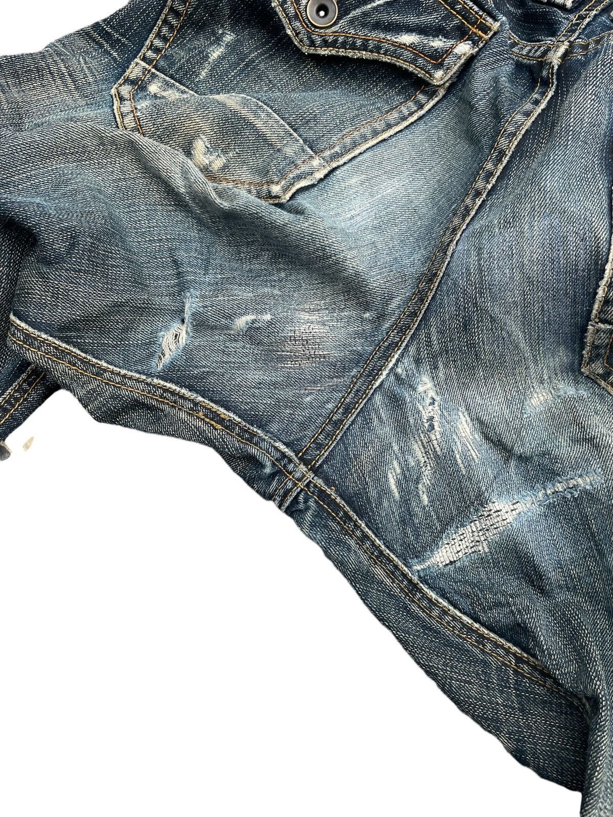 Japanese Brand Flare Tete Homme Distresed Rework Denim Size US 33 - 15 Thumbnail