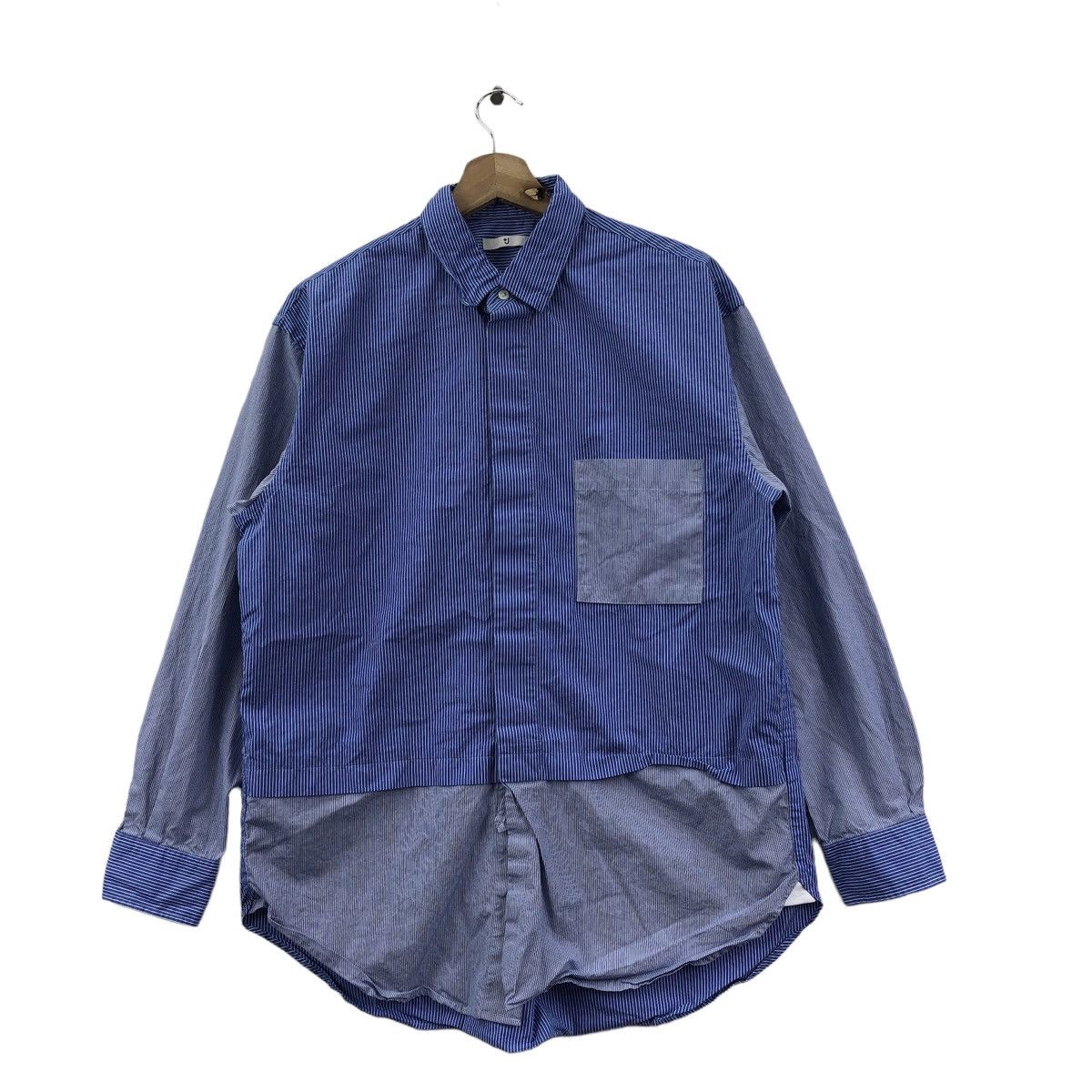 Jil Sander × Uniqlo Designer UNIQLO X JIL SANDER Cut And Sew Stripe Shirt Size US M / EU 48-50 / 2 - 1 Thumbnail