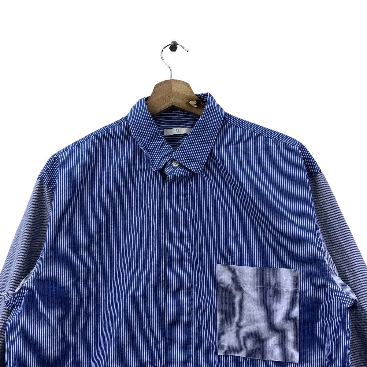 Jil Sander × Uniqlo Designer UNIQLO X JIL SANDER Cut And Sew Stripe Shirt Size US M / EU 48-50 / 2 - 2 Thumbnail