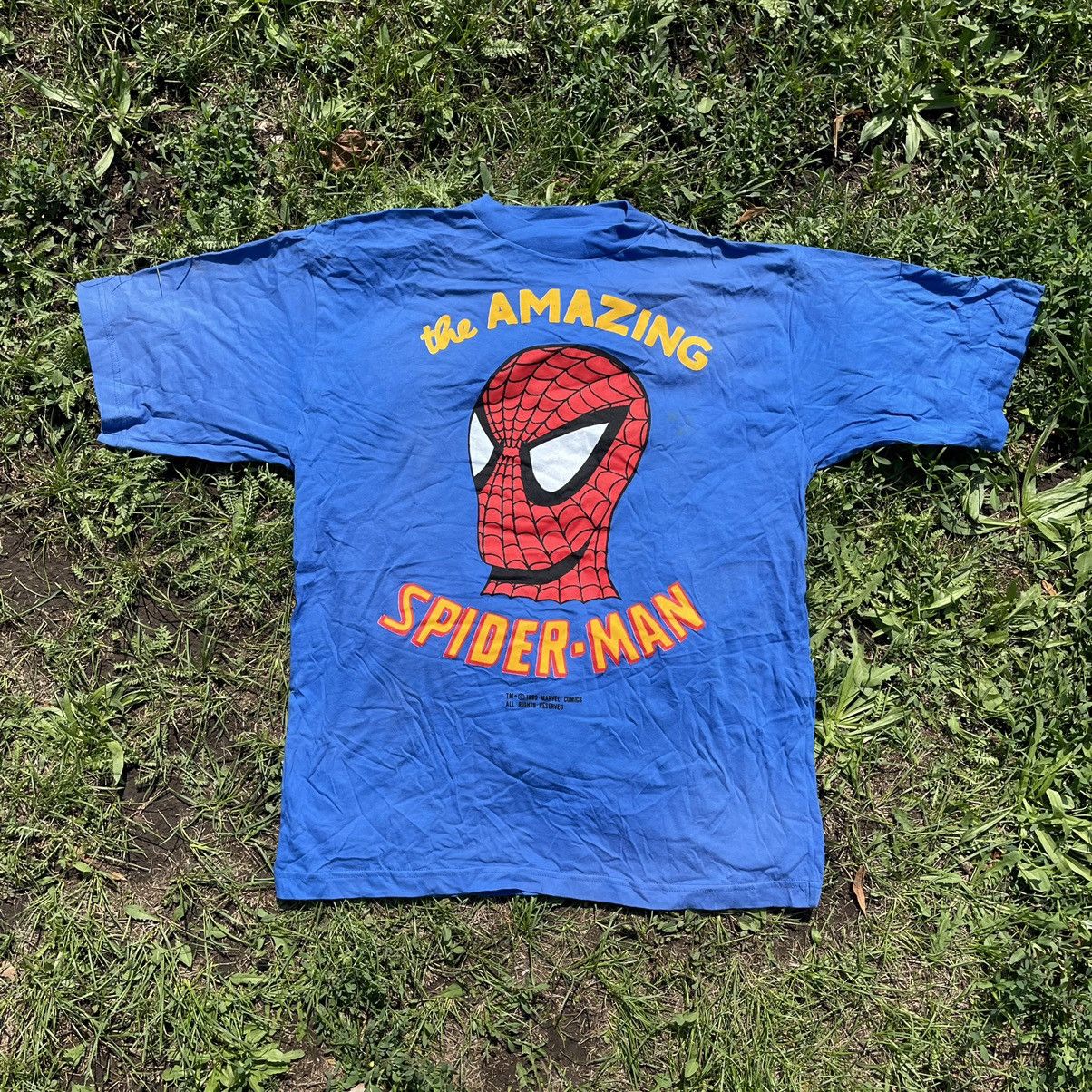Cartoon Network Vintage 90s The Amazing Spider Man Tee Face Humor Print Band Size US XL / EU 56 / 4 - 1 Thumbnail