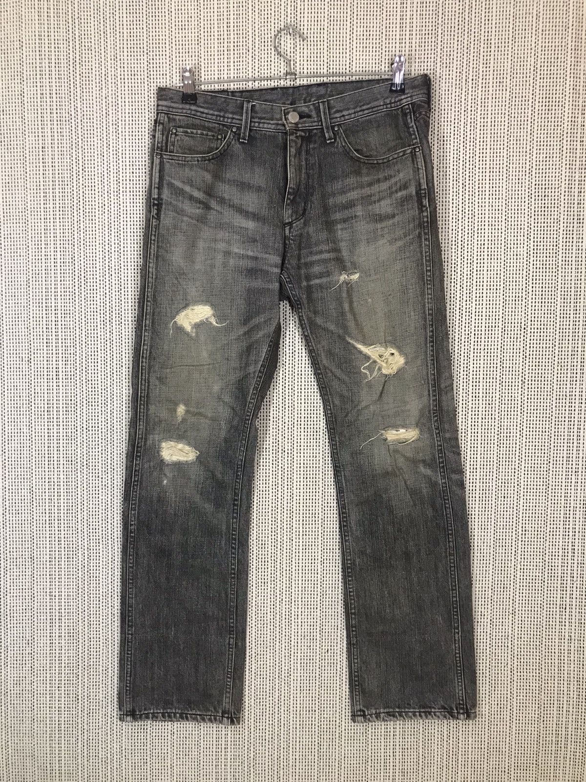 image of Mockey Time X United Arrows Distressed Denim Black, Men's (Size 31)