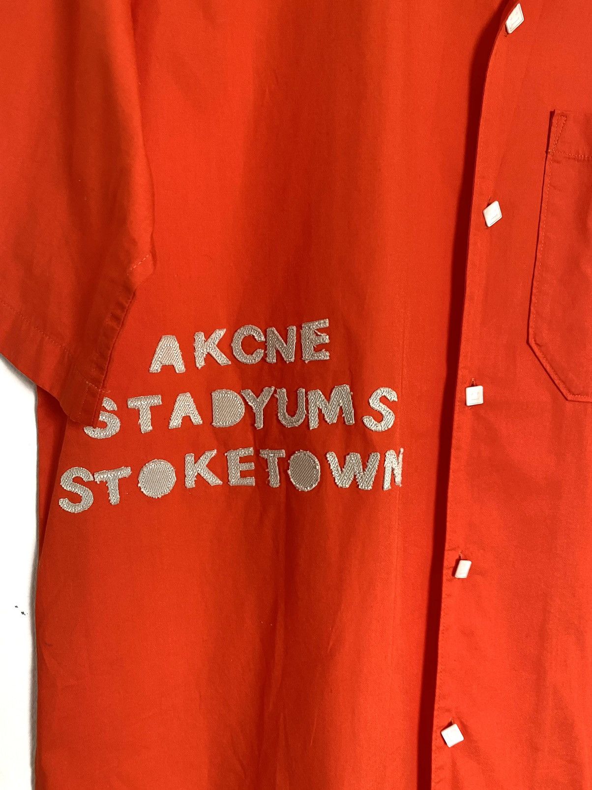 Acne Studios Acne Studios Button Down Shirt Logo Patch Orange Neon Size US L / EU 52-54 / 3 - 3 Thumbnail