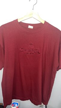 Vintage 90s Chanel Paris Embroidered Men's Gray XL T-Shirt Single Stitch