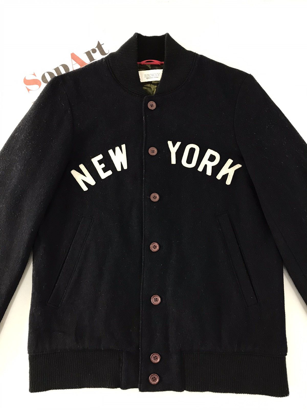 Vintage Vintage Browny Big Logo New York Button Up Jacket Size US M / EU 48-50 / 2 - 3 Thumbnail