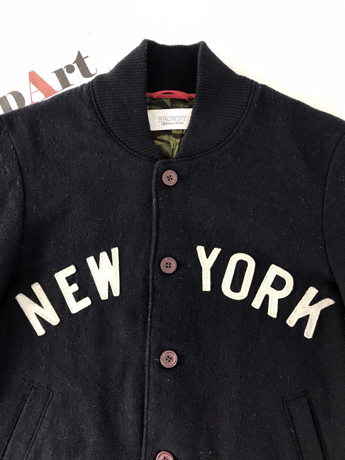 Vintage Vintage Browny Big Logo New York Button Up Jacket Size US M / EU 48-50 / 2 - 4 Thumbnail