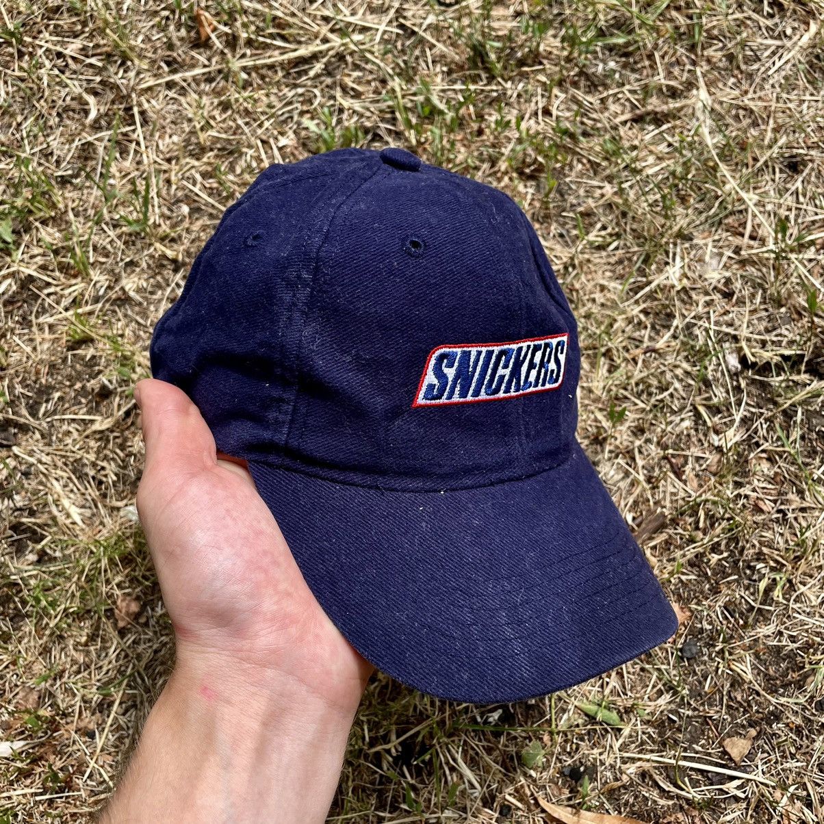 Vintage Vintage 90s Snickers Logo Streetwear Cap Navy Slim Washed OS Size ONE SIZE - 4 Thumbnail