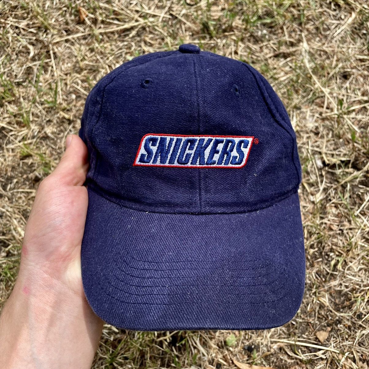 Vintage Vintage 90s Snickers Logo Streetwear Cap Navy Slim Washed OS Size ONE SIZE - 5 Thumbnail