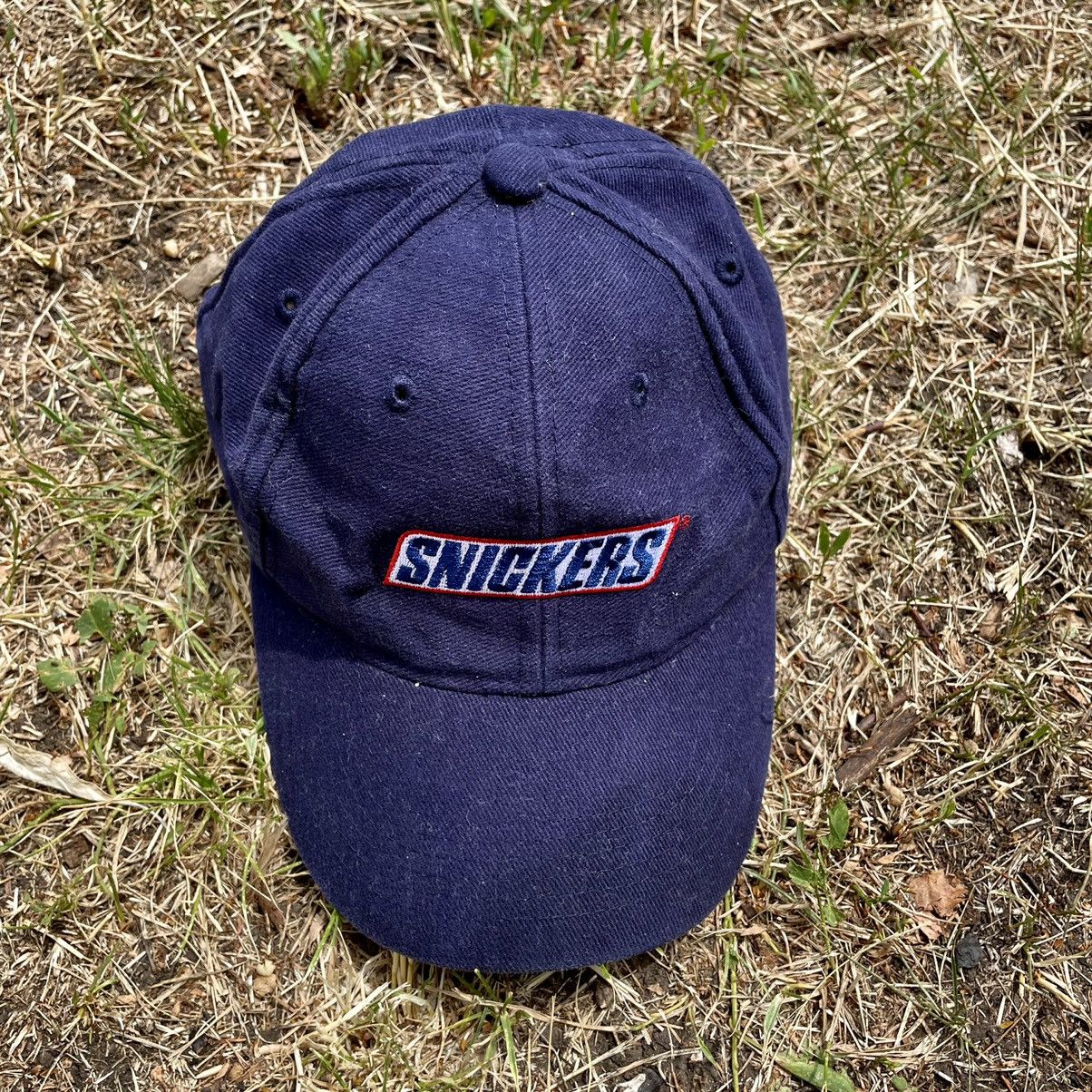 Vintage Vintage 90s Snickers Logo Streetwear Cap Navy Slim Washed OS Size ONE SIZE - 3 Thumbnail