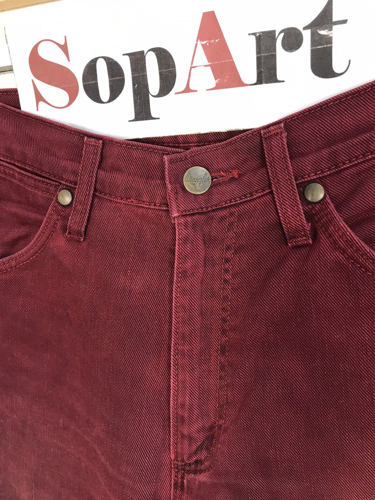 Japanese Brand × Vintage × Wrangler Vintage Wrangler Western Distressed Faded Colour Style Size US 29 - 6 Thumbnail
