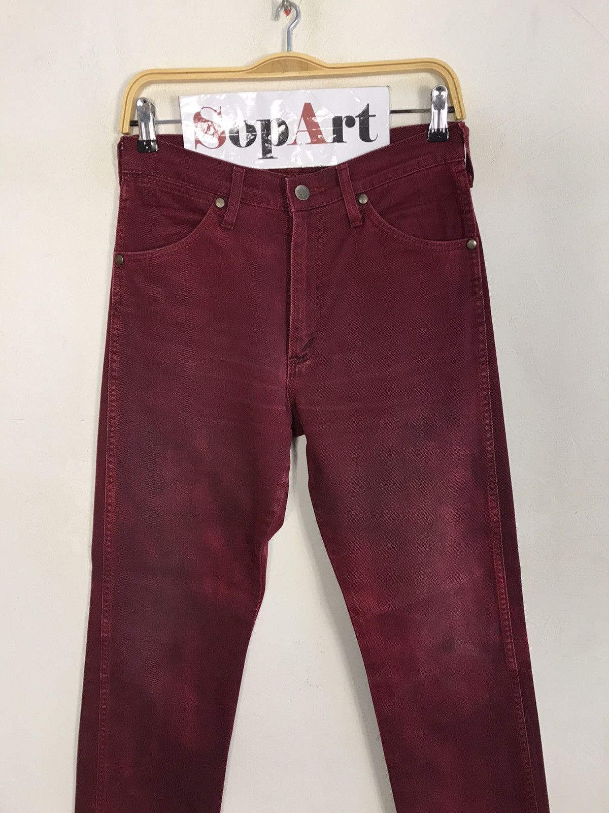 Japanese Brand × Vintage × Wrangler Vintage Wrangler Western Distressed Faded Colour Style Size US 29 - 3 Thumbnail