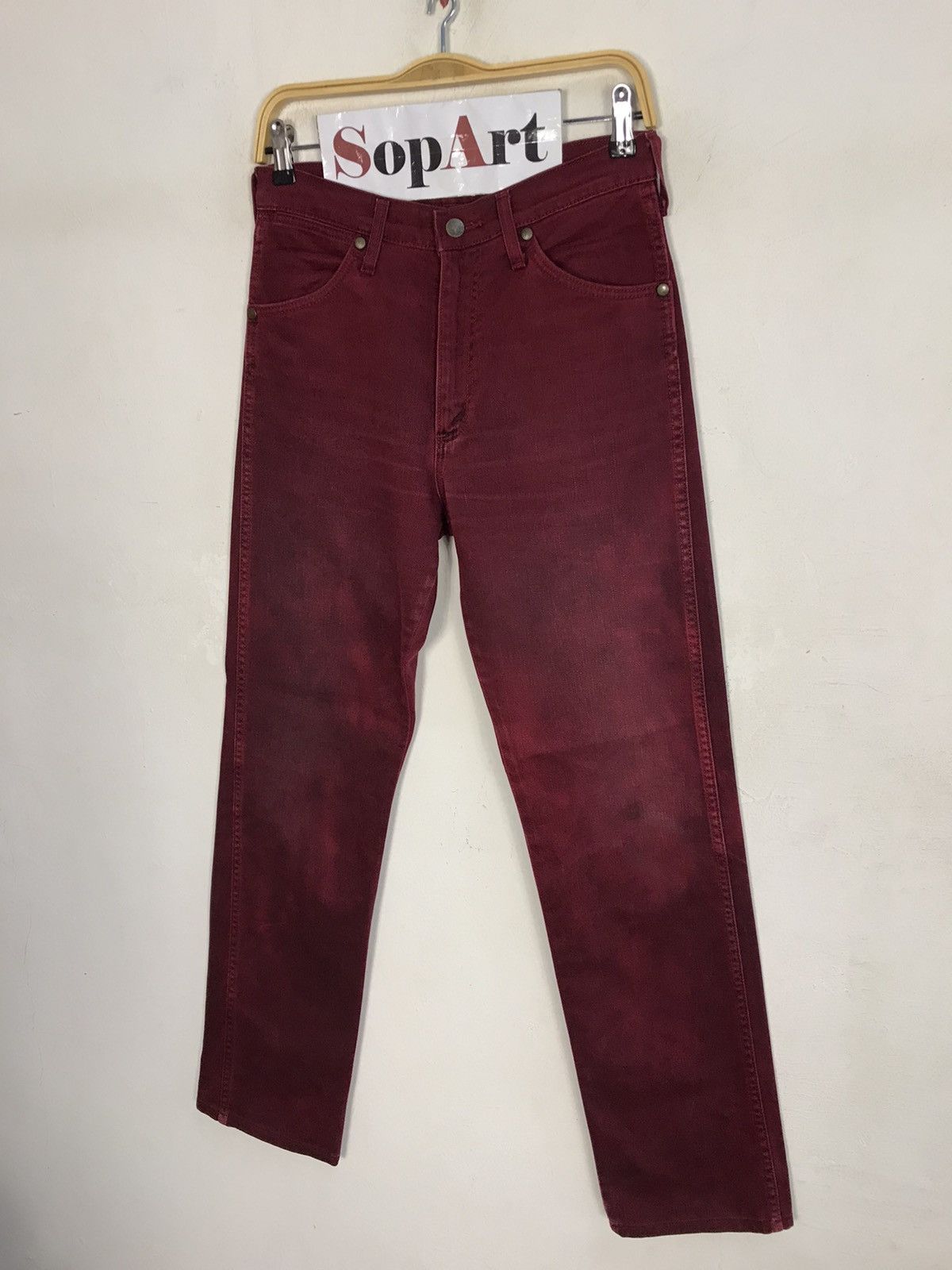 Japanese Brand × Vintage × Wrangler Vintage Wrangler Western Distressed Faded Colour Style Size US 29 - 4 Thumbnail
