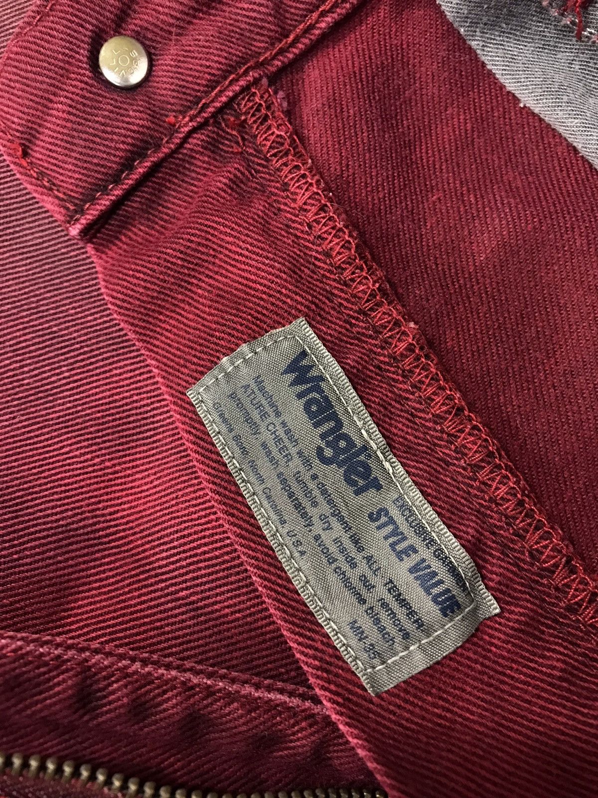 Japanese Brand × Vintage × Wrangler Vintage Wrangler Western Distressed Faded Colour Style Size US 29 - 14 Thumbnail