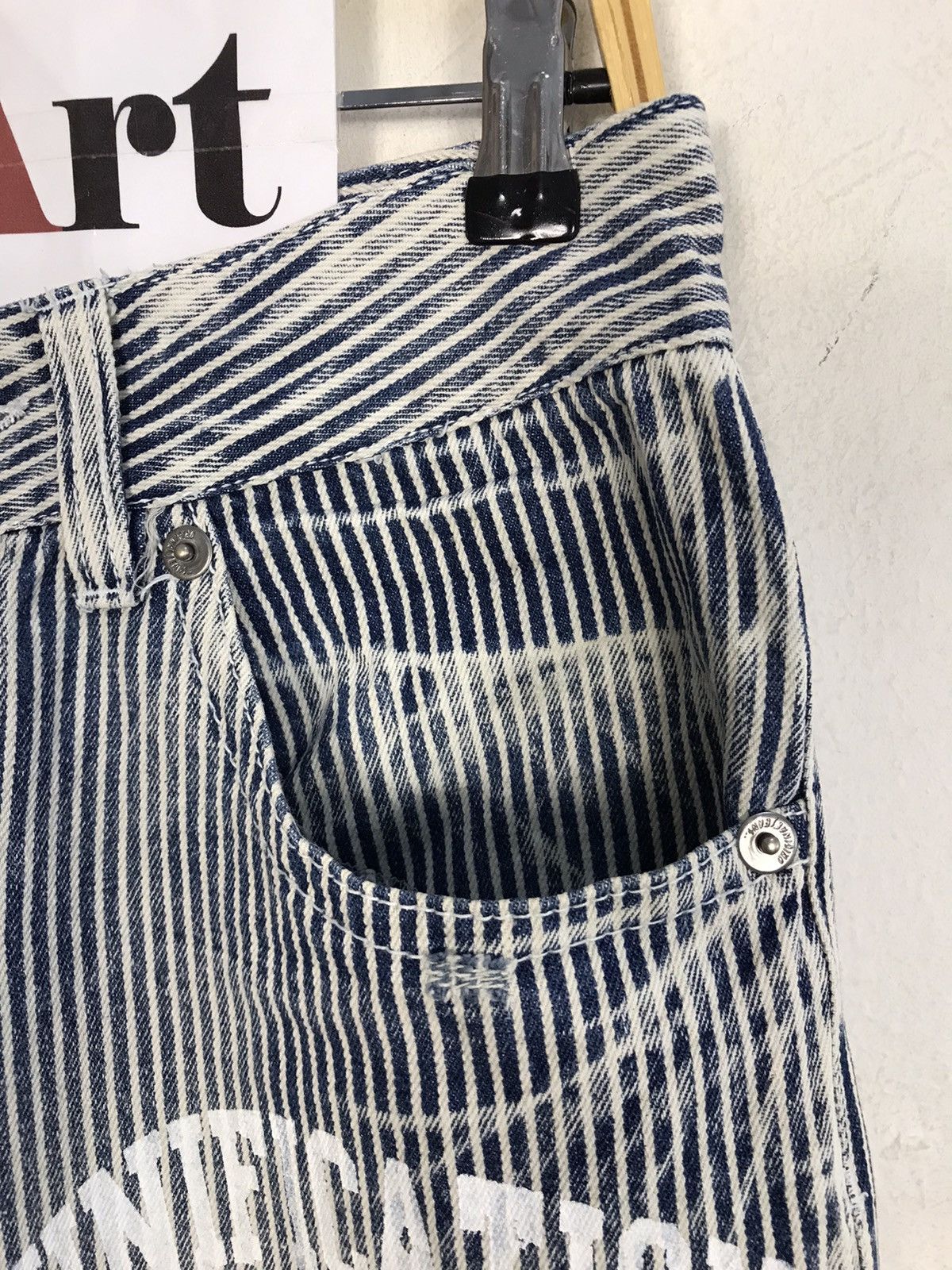 Japanese Brand × Vintage The Vintage Standard Design Striped Distressed Jeans Size US 29 - 7 Thumbnail