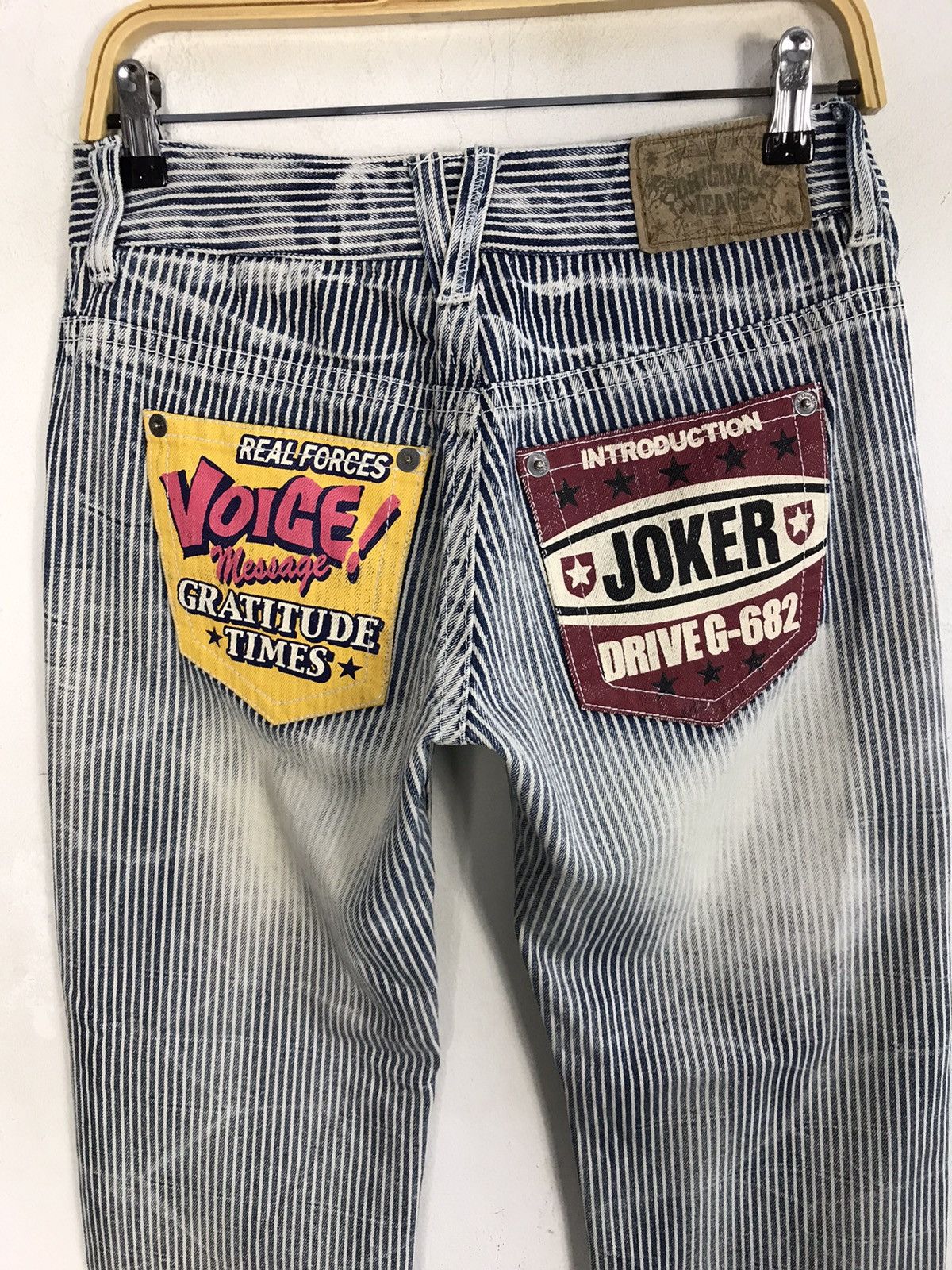 Japanese Brand × Vintage The Vintage Standard Design Striped Distressed Jeans Size US 29 - 12 Thumbnail