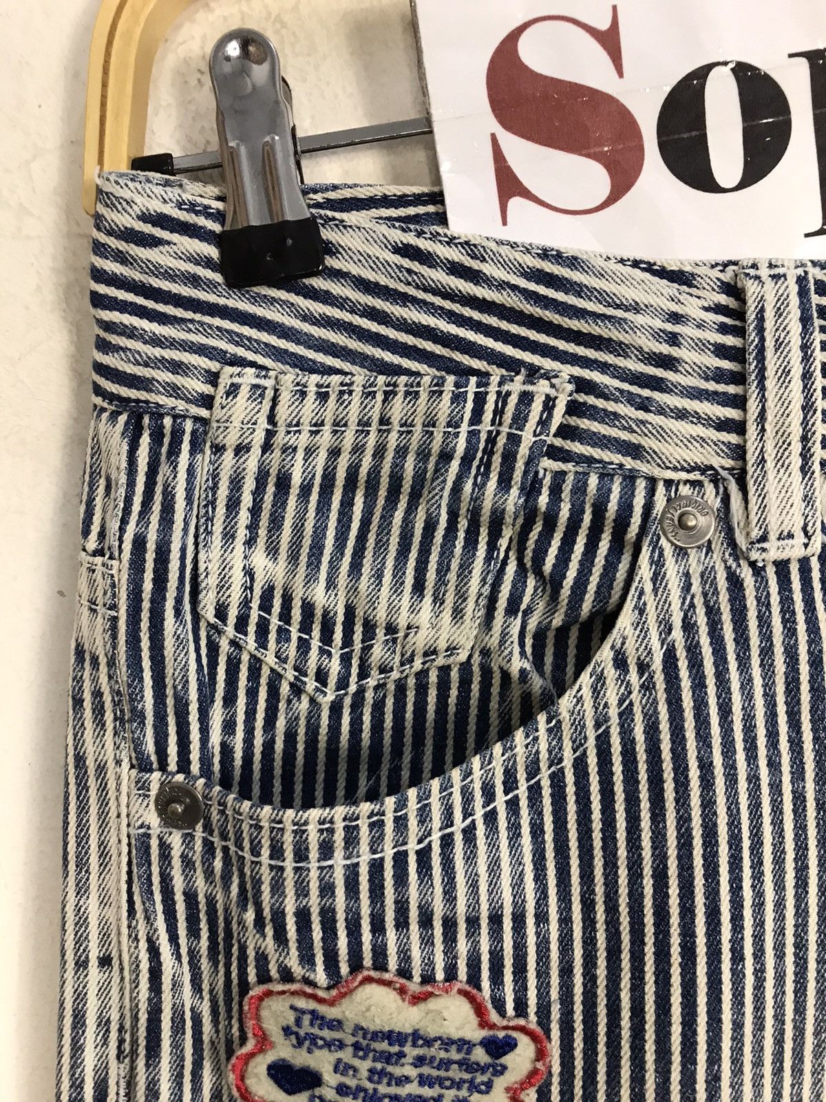 Japanese Brand × Vintage The Vintage Standard Design Striped Distressed Jeans Size US 29 - 10 Thumbnail