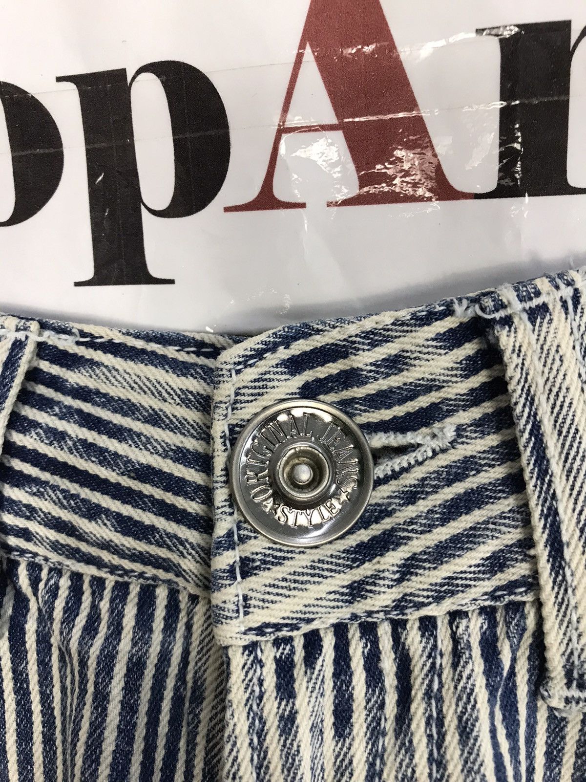 Japanese Brand × Vintage The Vintage Standard Design Striped Distressed Jeans Size US 29 - 9 Thumbnail