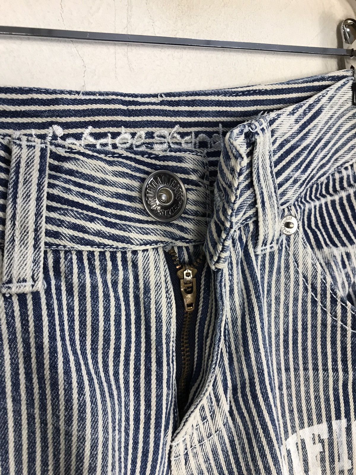 Japanese Brand × Vintage The Vintage Standard Design Striped Distressed Jeans Size US 29 - 11 Thumbnail
