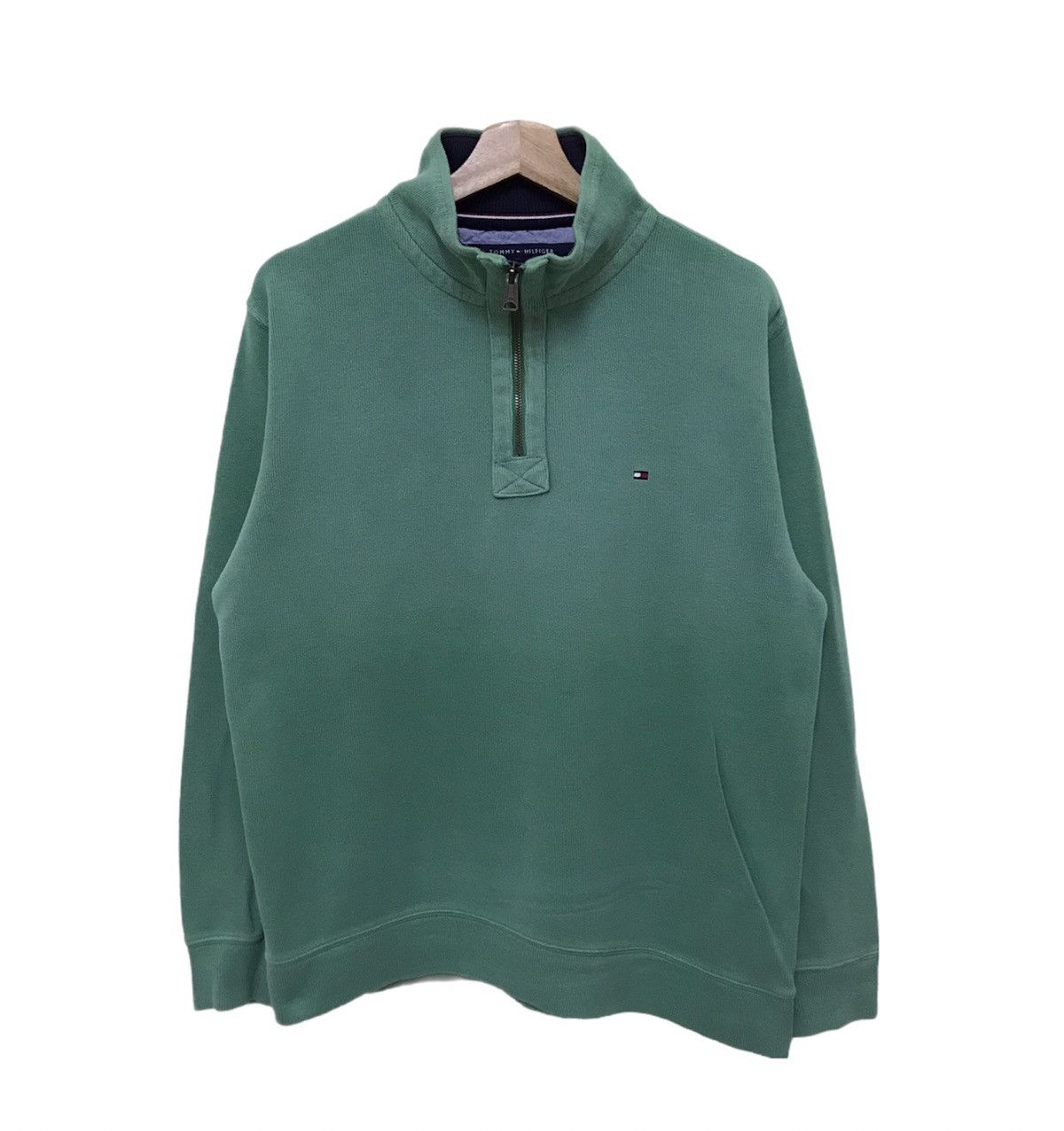 Tommy Hilfiger × Vintage Vintage Tommy Hilfiger Sweatshirt Half Zip Size US L / EU 52-54 / 3 - 1 Thumbnail