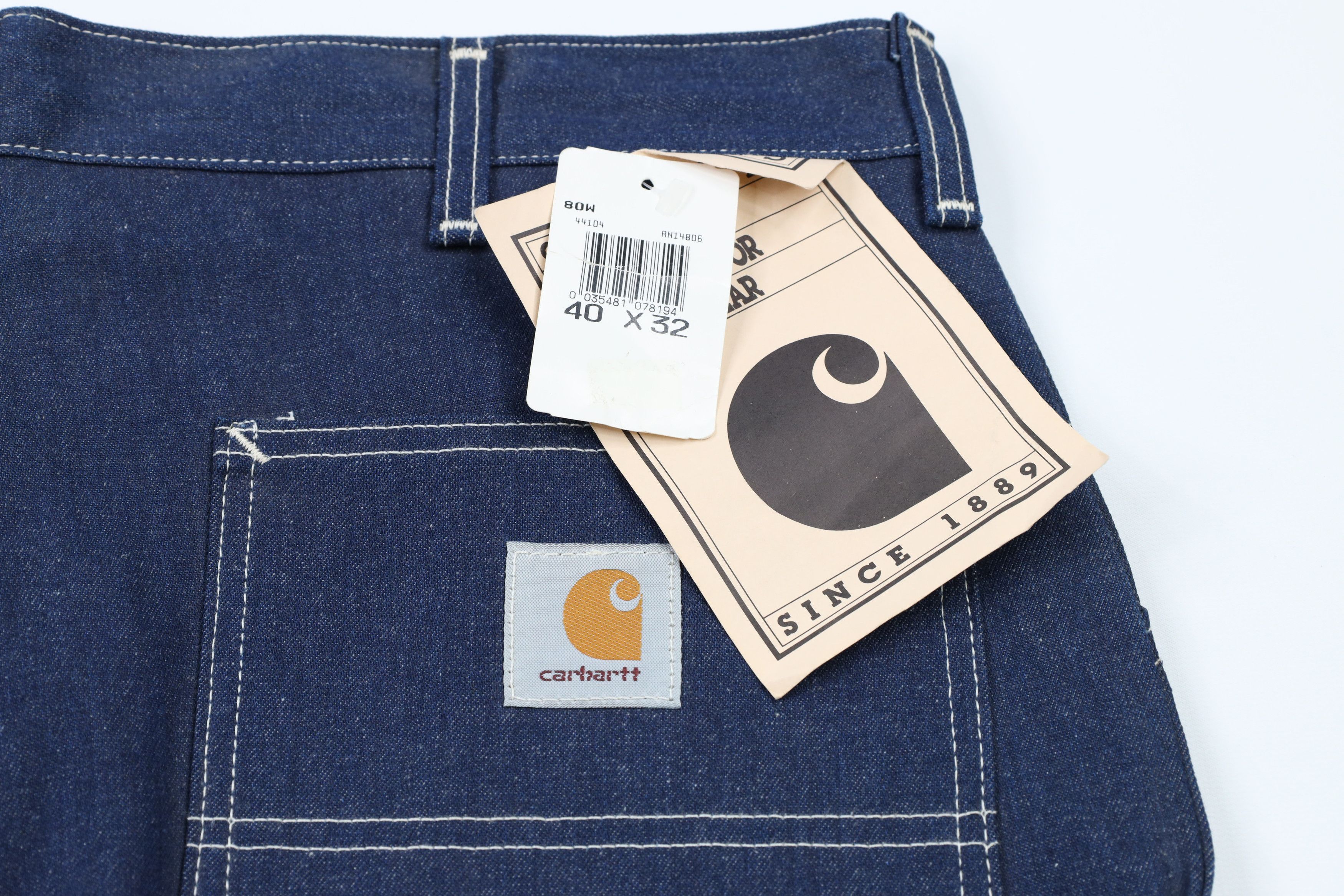 Carhartt × Vintage NOS Vintage 90s Carhartt Out Wide Leg Denim Jeans Blue USA Size US 40 / EU 56 - 10 Thumbnail