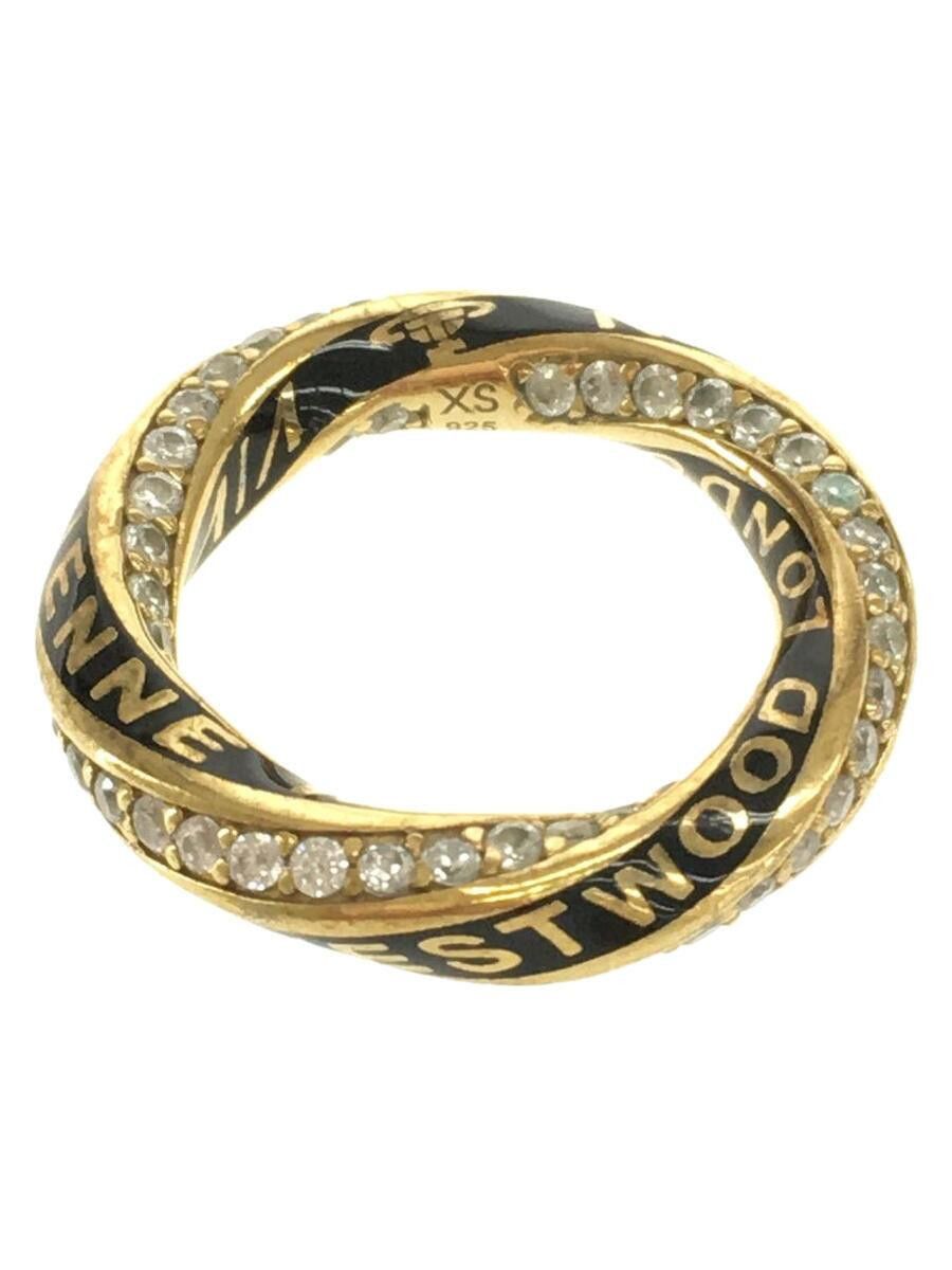 image of Vivienne Westwood 925 Spiral Crystal Ring in Gold, Men's